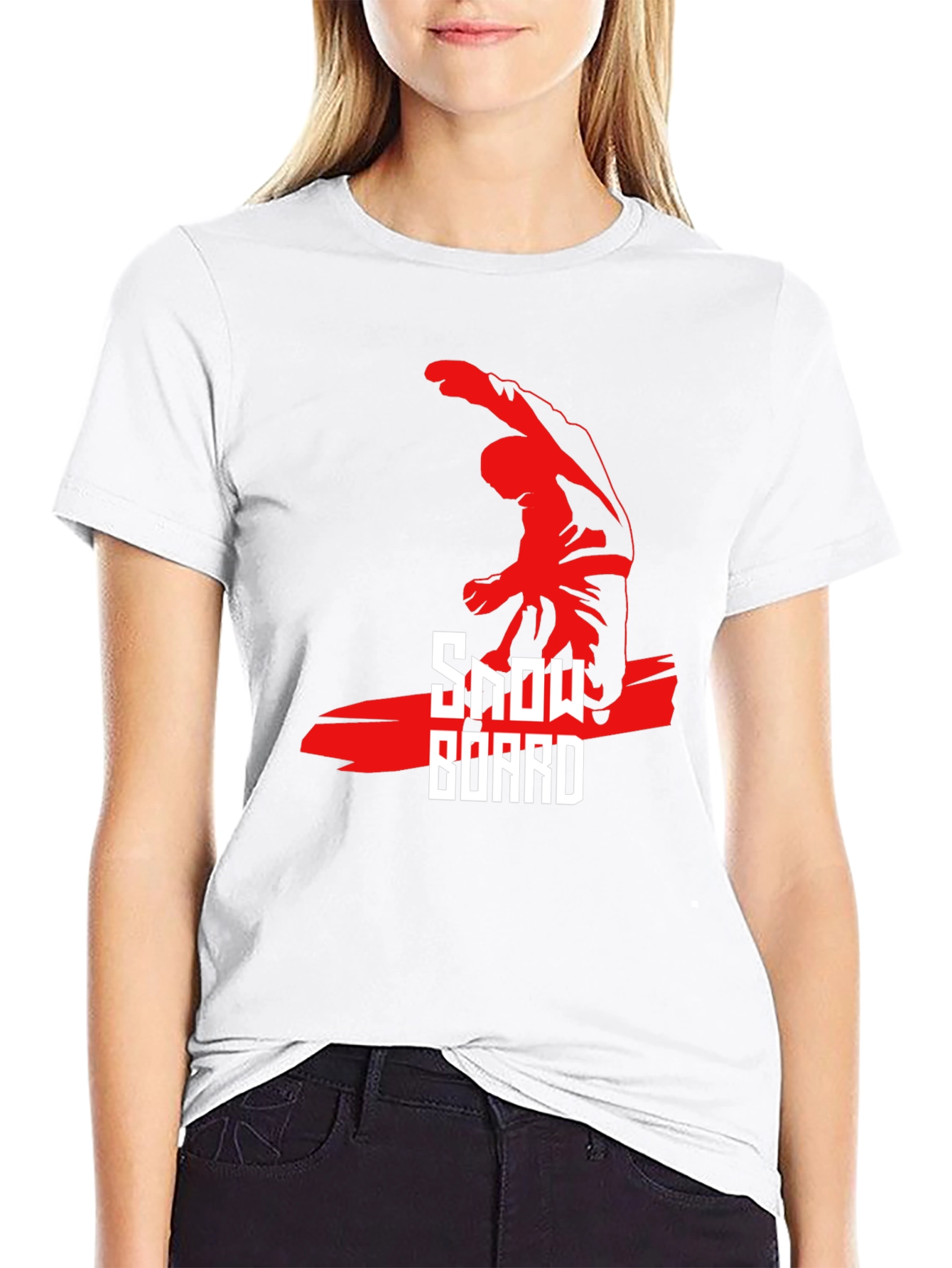 Cool Snowboard Graphic Black T-Shirt