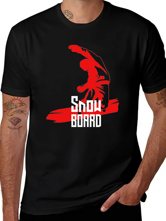 Cool Snowboard Graphic Black T-Shirt