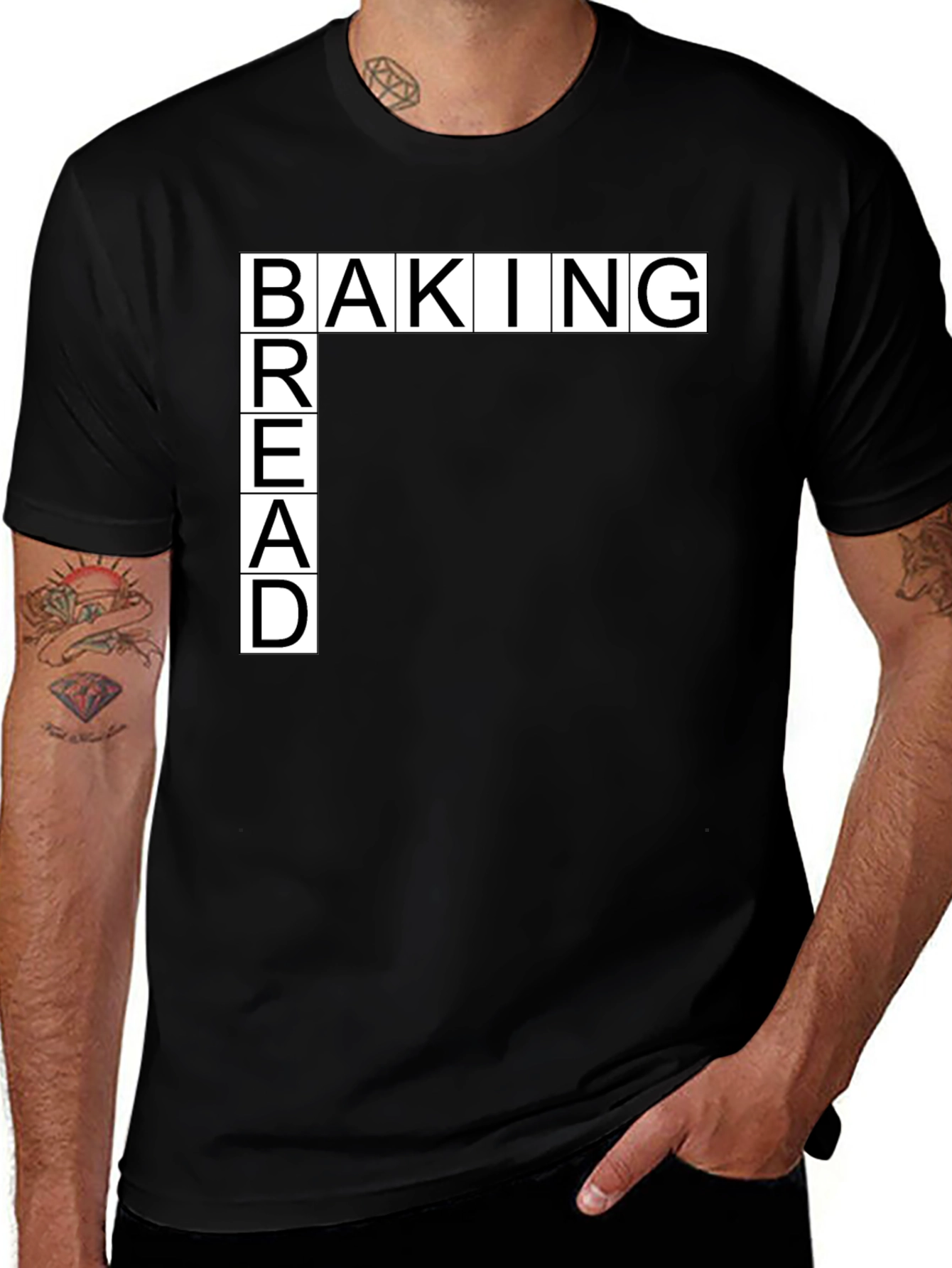 Baking Bread Black T-Shirt - Unique Design