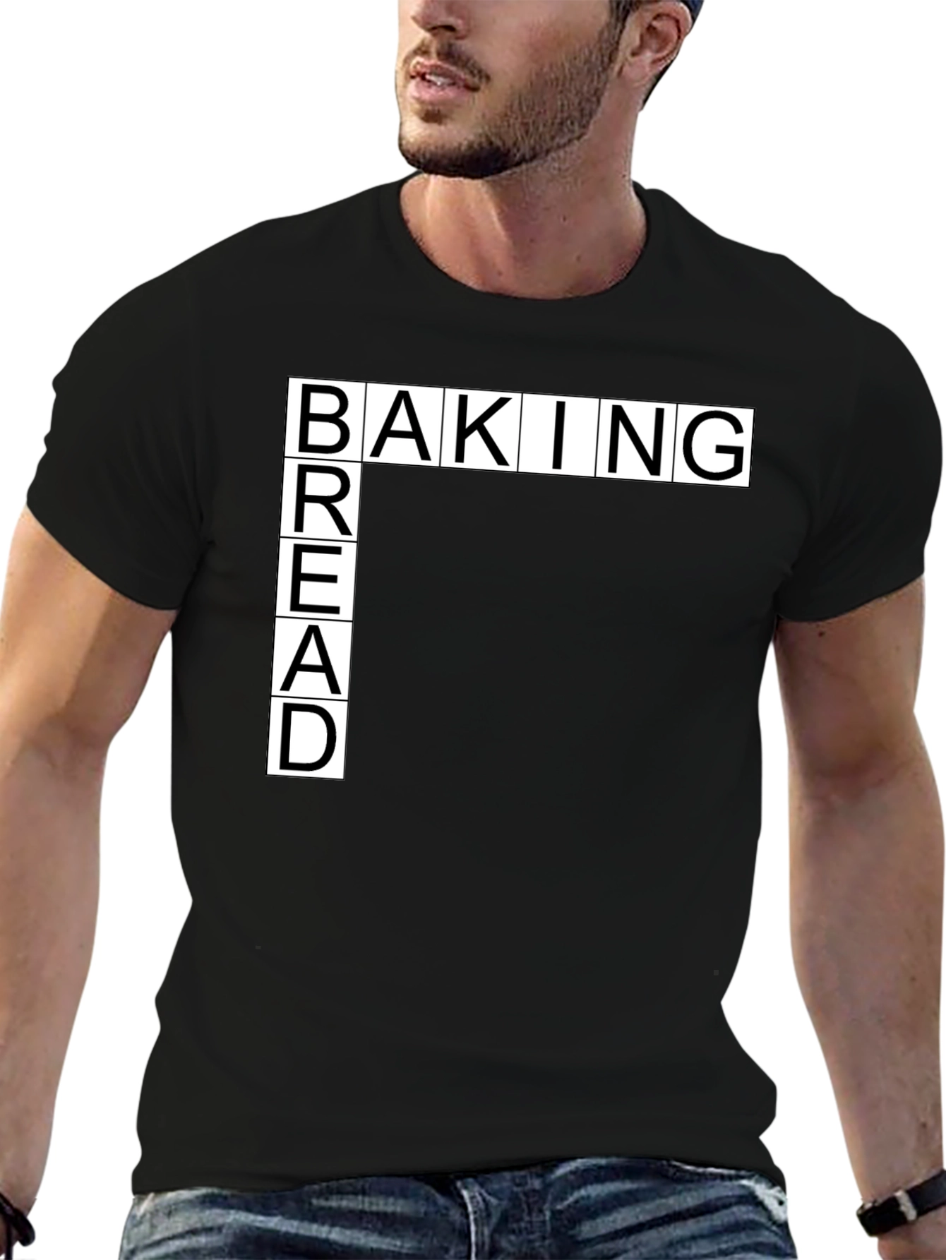 Baking Bread Black T-Shirt - Unique Design