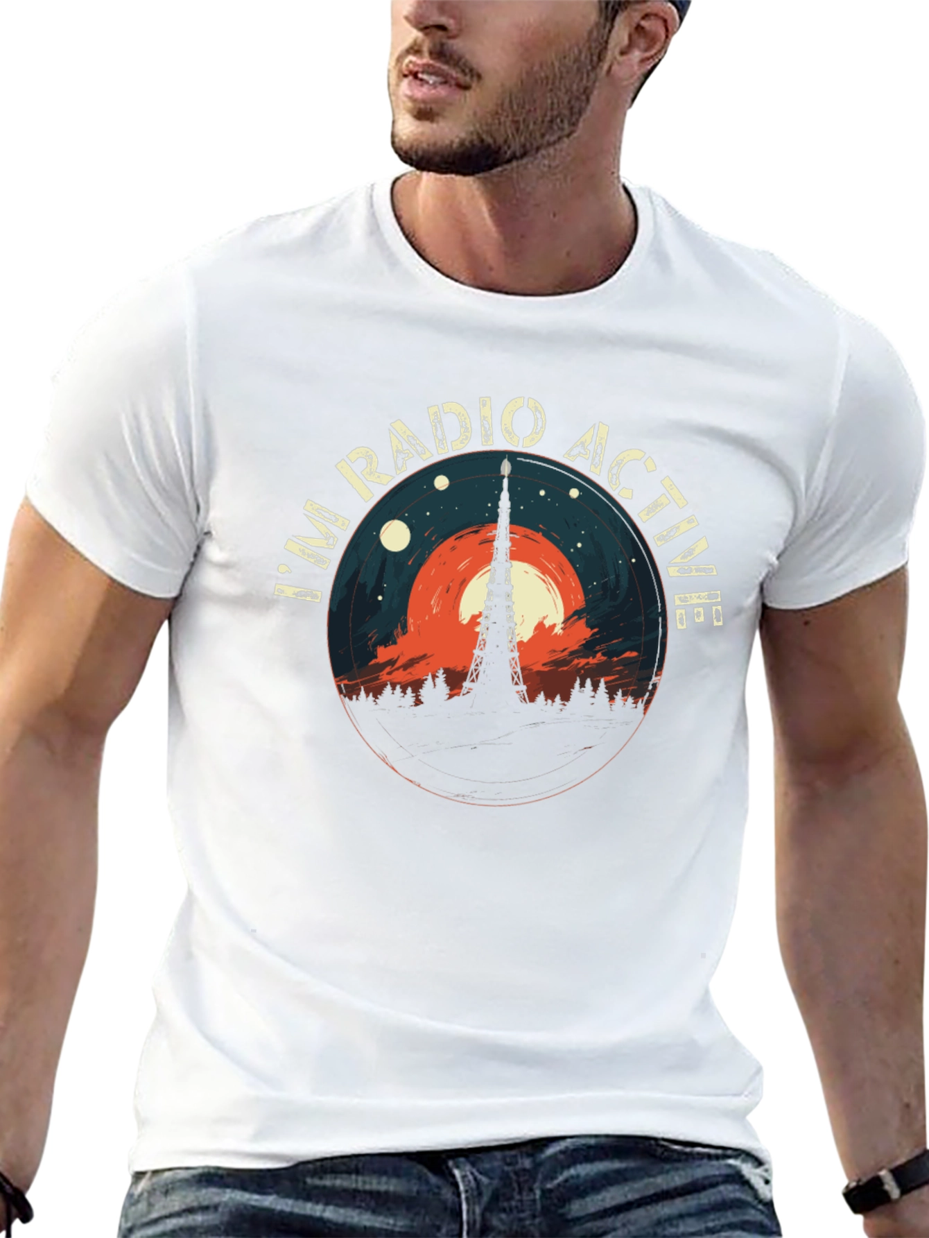 Radio Active Graphic Tee - Mens Casual Style