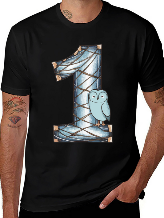 Owl Number One Kids Birthday Shirt