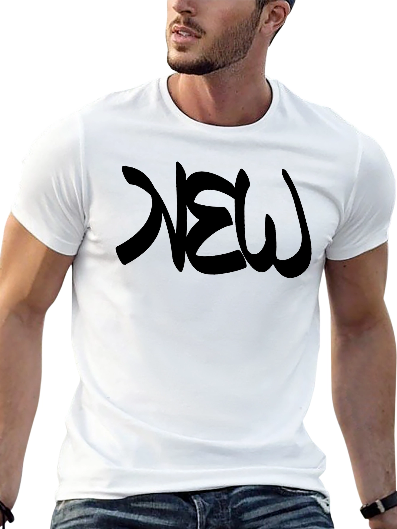 Mens Black NEW Graphic T-Shirt