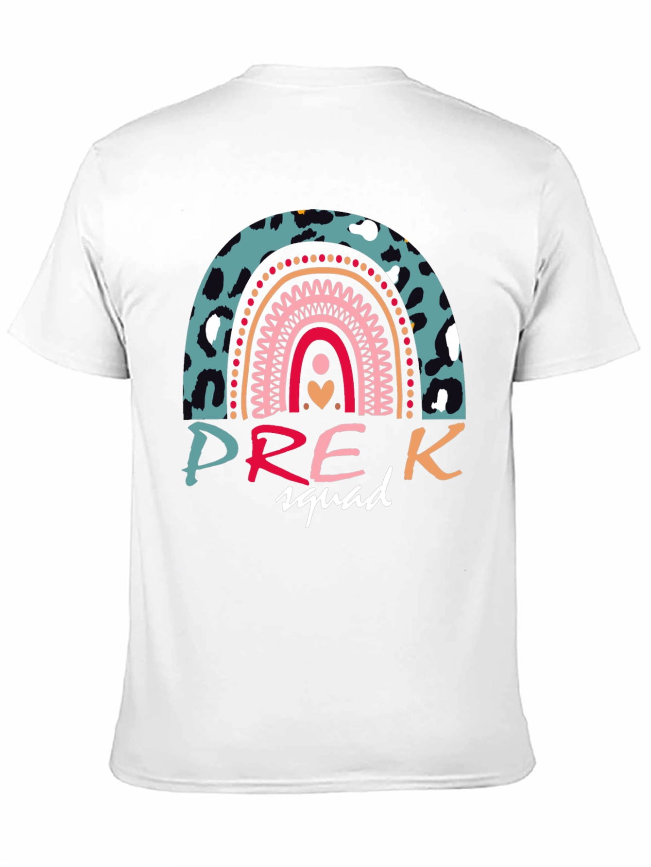 Pre-K Squad Rainbow Leopard Print T-Shirt