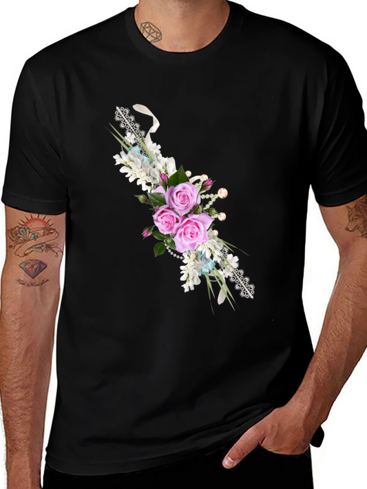 Floral Rose T-Shirt - Stylish Menswear