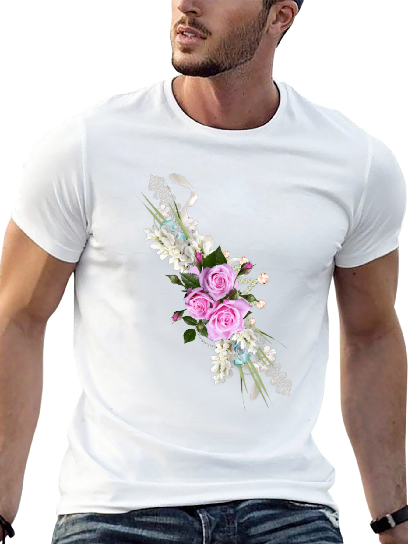 Floral Rose T-Shirt - Stylish Menswear