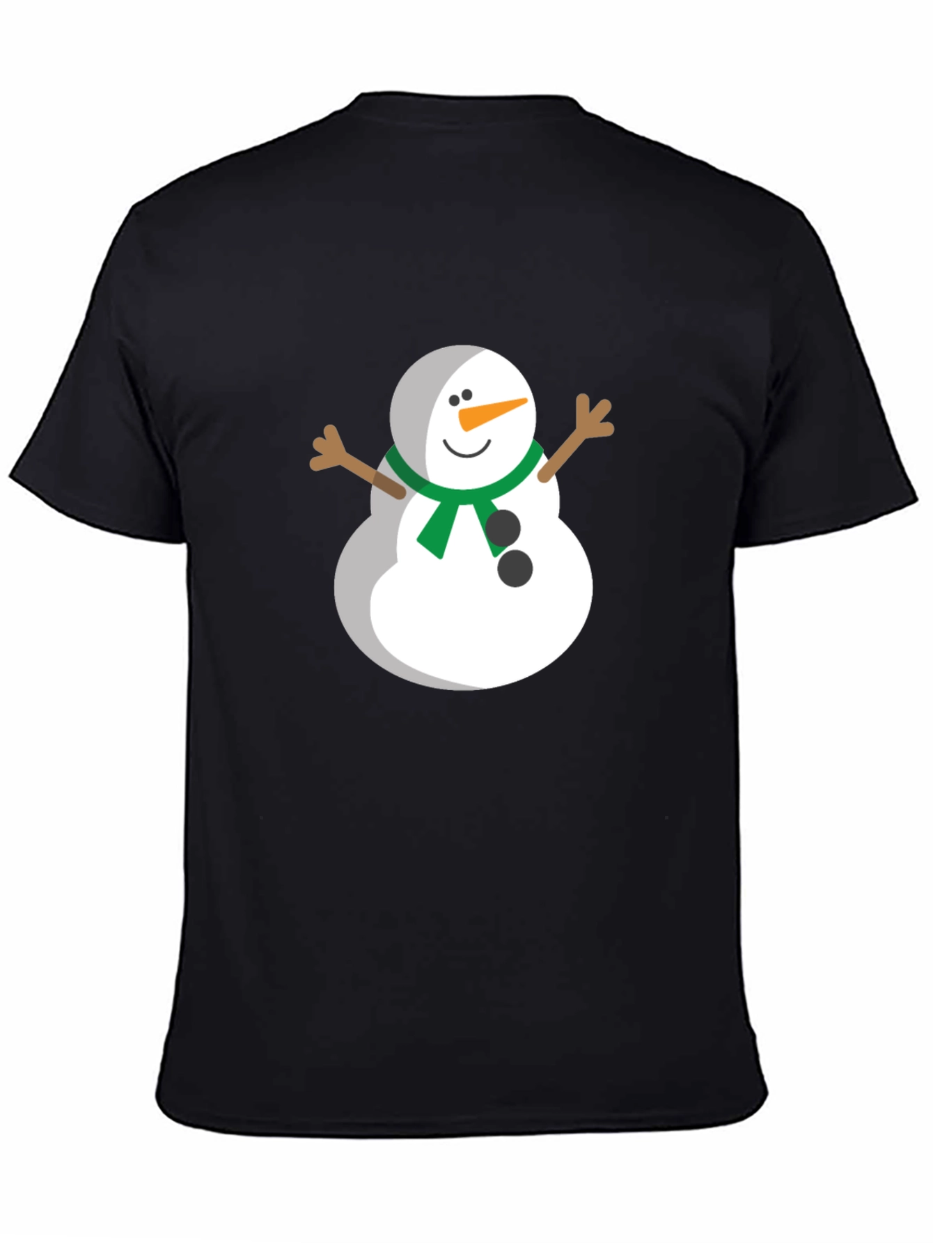 Festive Snowman Graphic Tee - Black