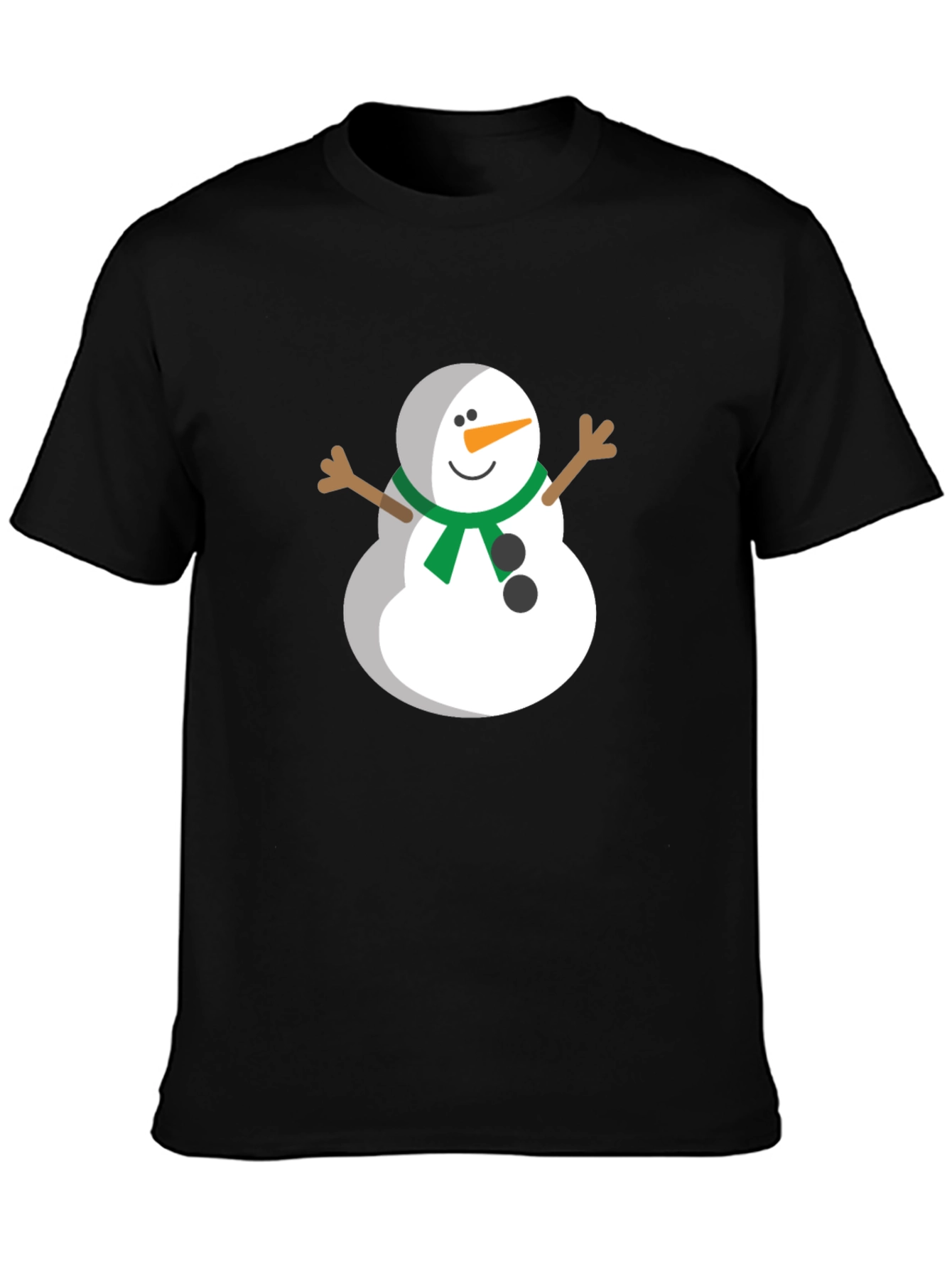 Festive Snowman Graphic Tee - Black