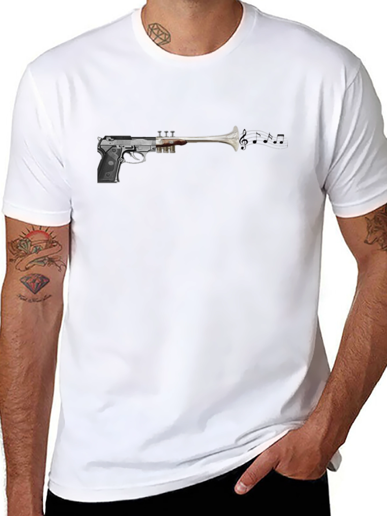 Musical Gun T-Shirt - Stylish & Unique Design