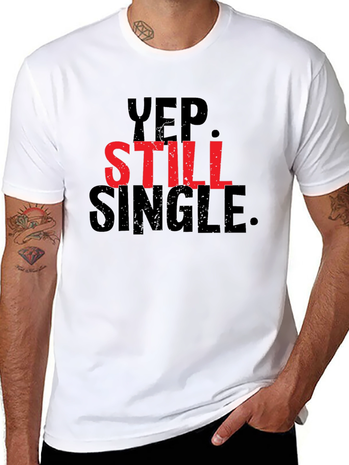 Yep Still Single Graphic Tee - Black