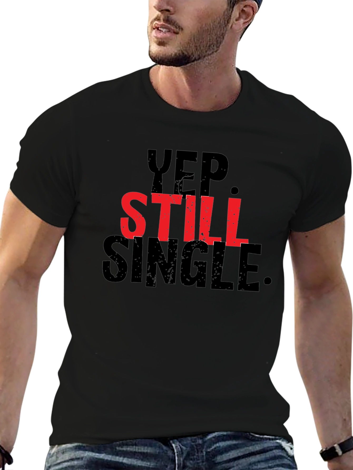 Yep Still Single Graphic Tee - Black