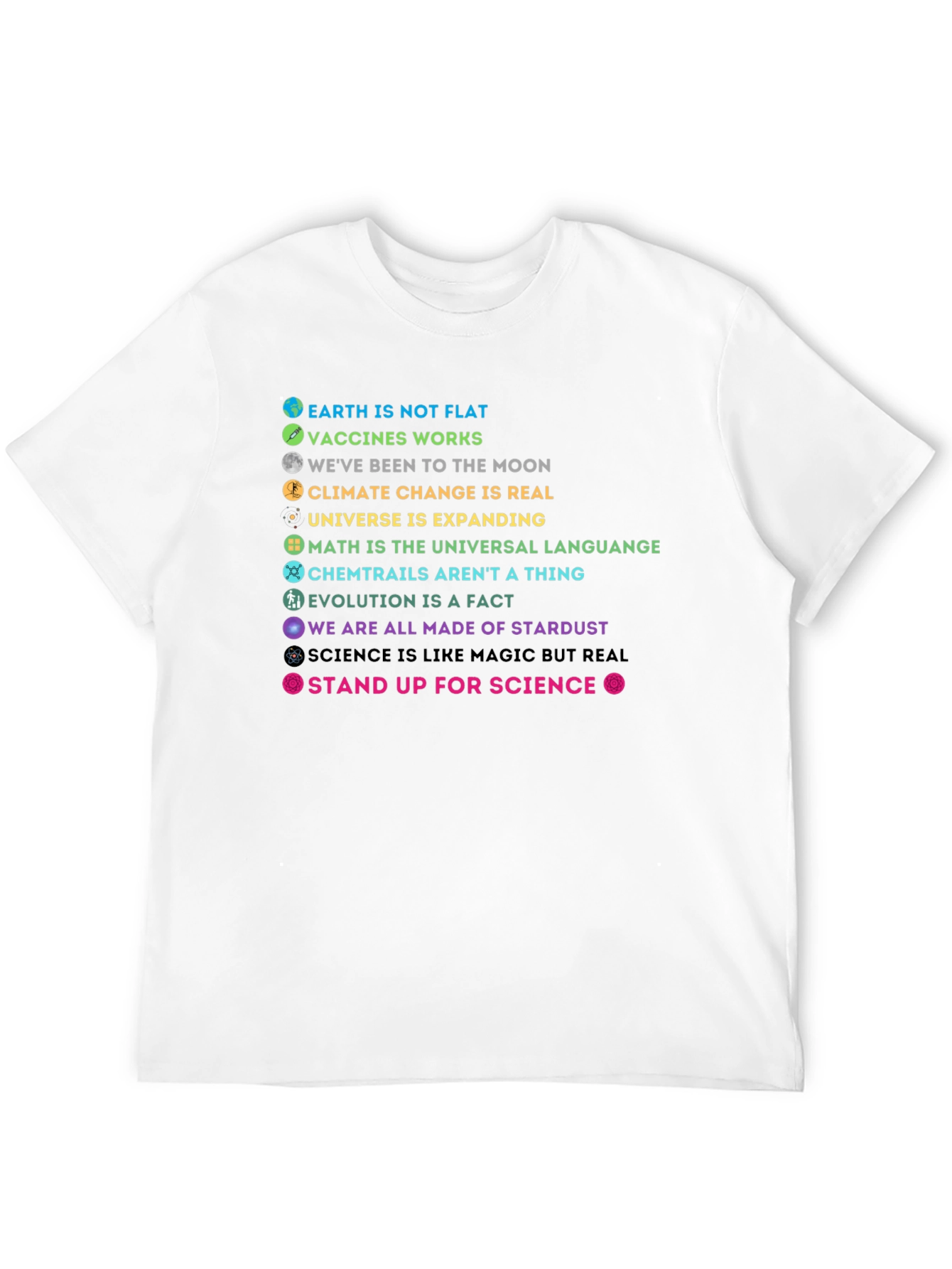 Science Facts Graphic Tee - Earth Not Flat T-Shirt