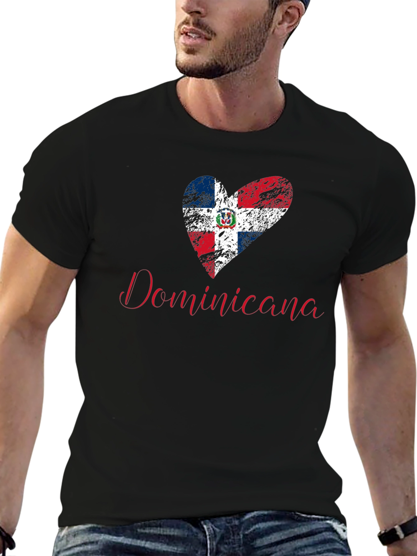 Dominicana Heart Flag T-Shirt - Patriotic Pride