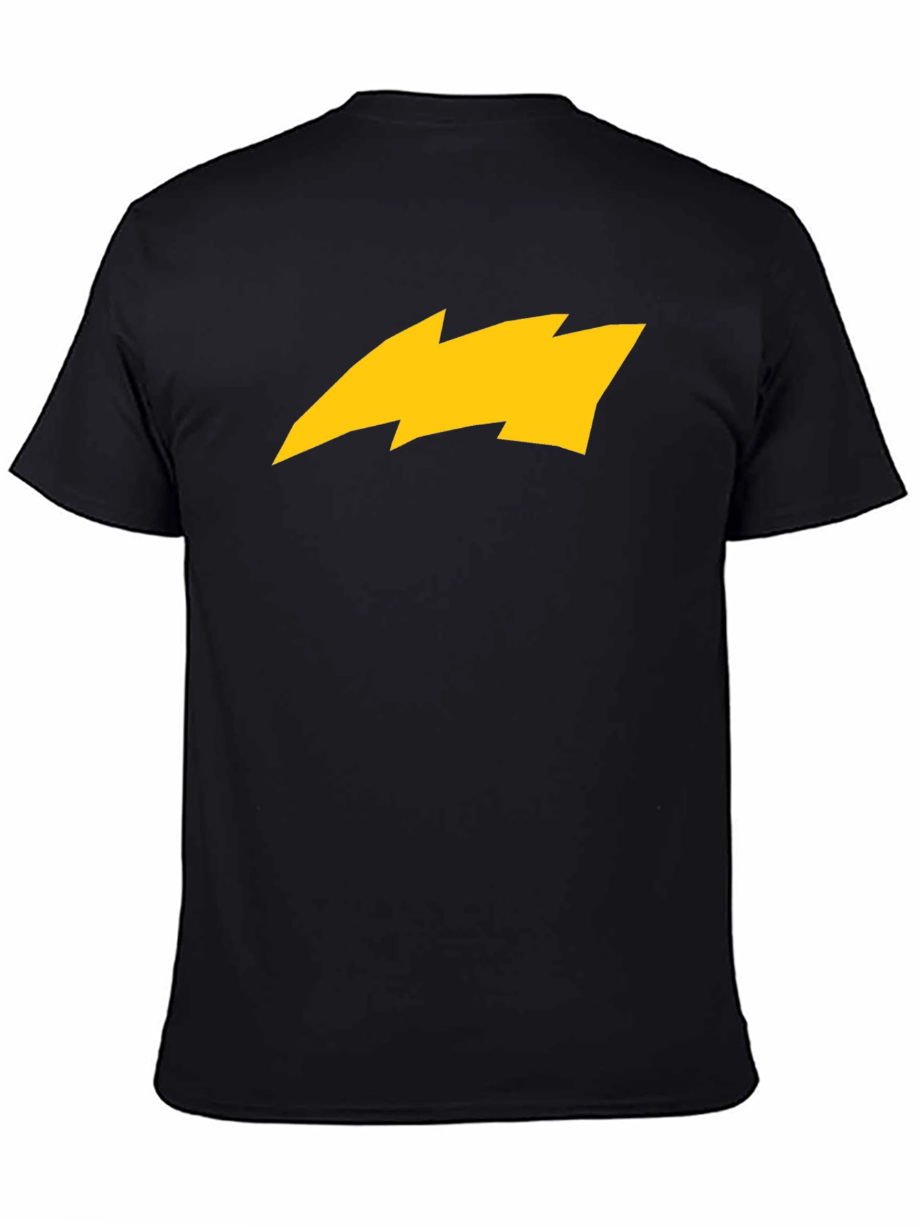 Black T-Shirt with Yellow Lightning Bolt Graphic