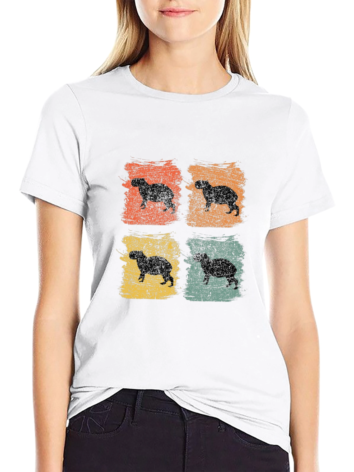 Retro Capybara Graphic T-Shirt