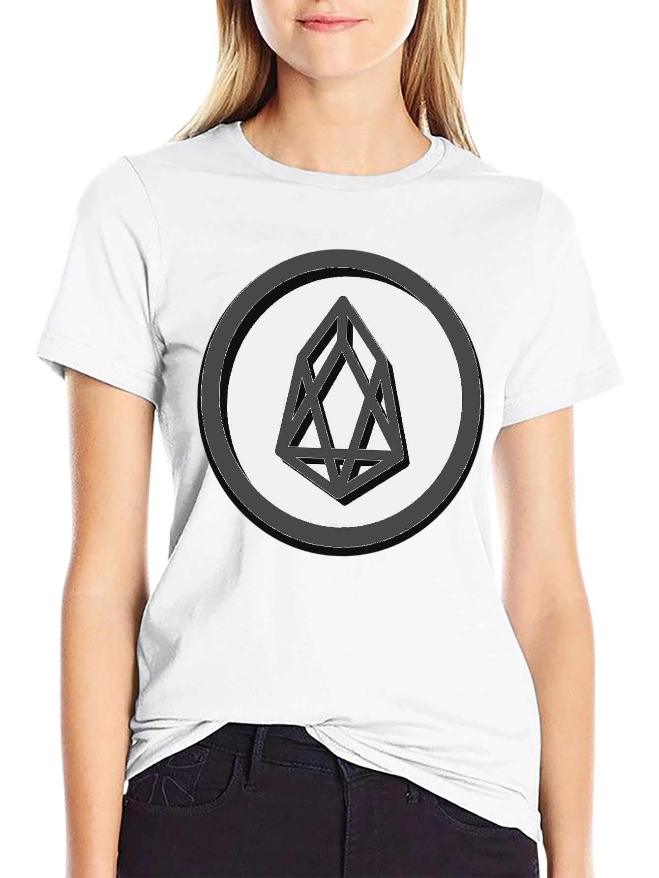 Geometric Graphic Print Tee - Black