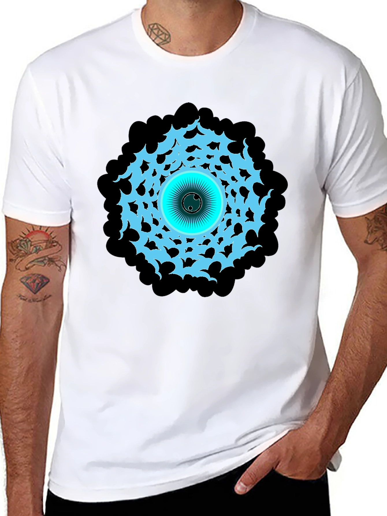 Eye-Catching Graphic Print Black T-Shirt