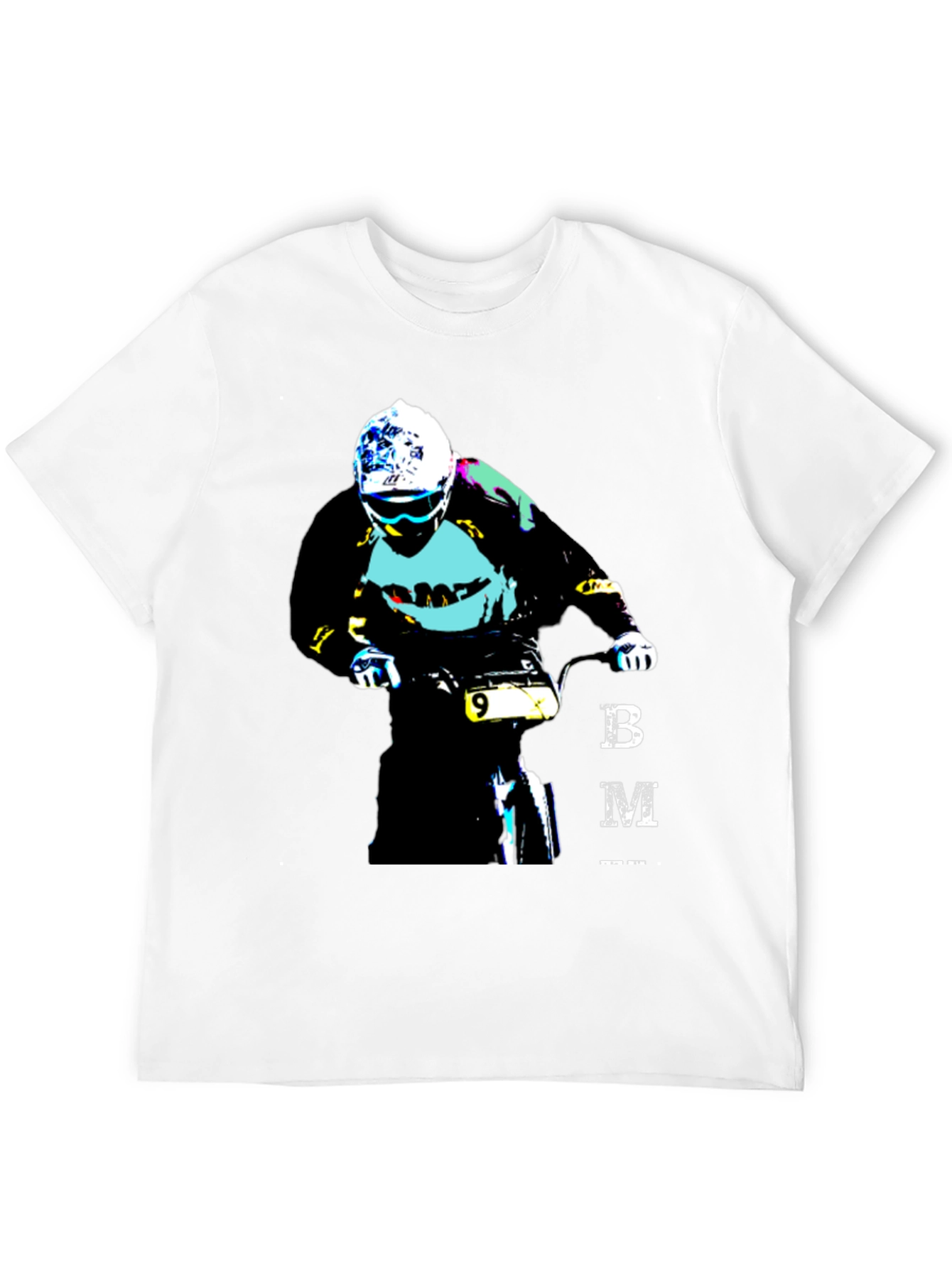 BMX Rider Graphic Tee - Black Cotton Blend T-Shirt