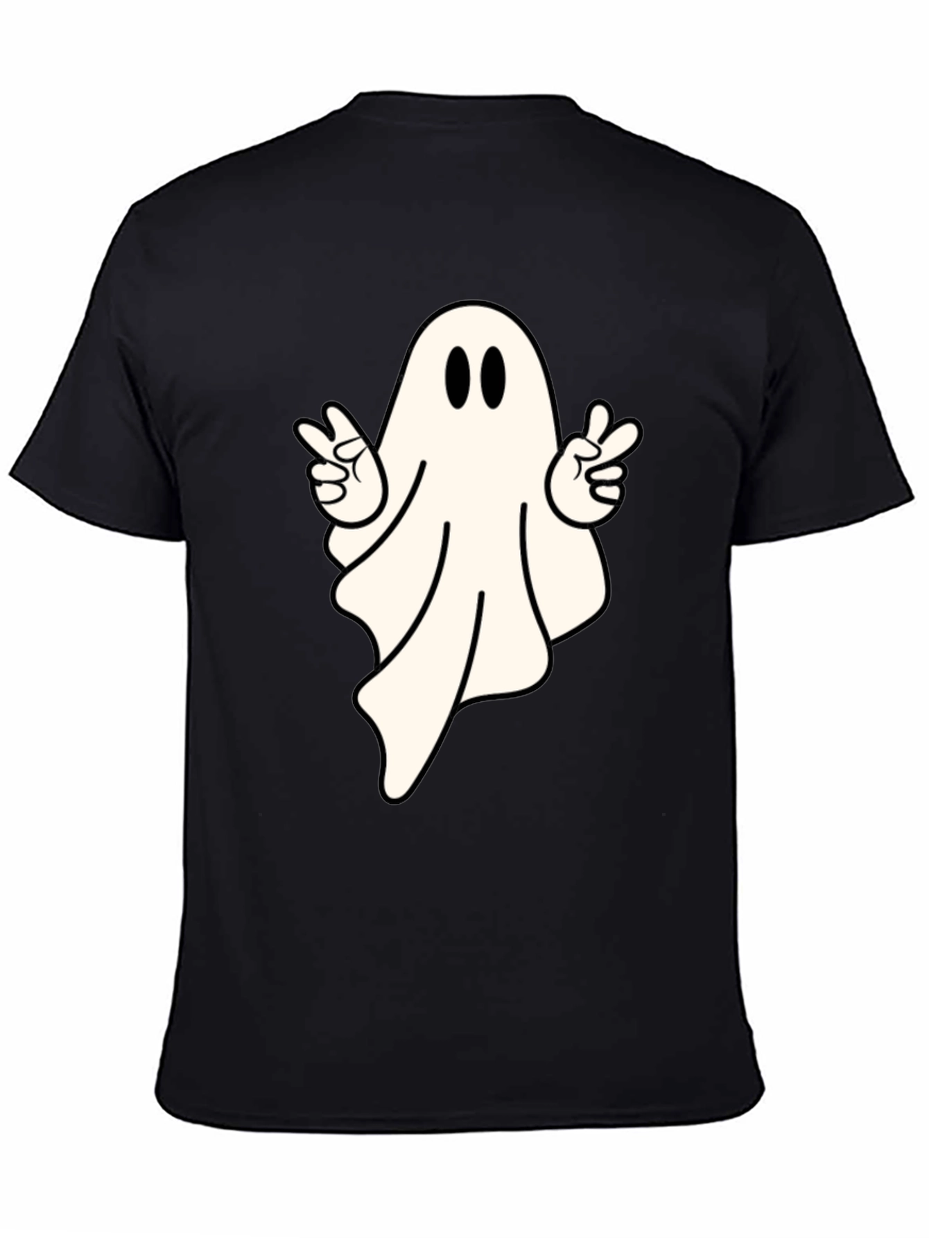 Cool Ghost Peace Sign T-Shirt - Spooky Season Apparel