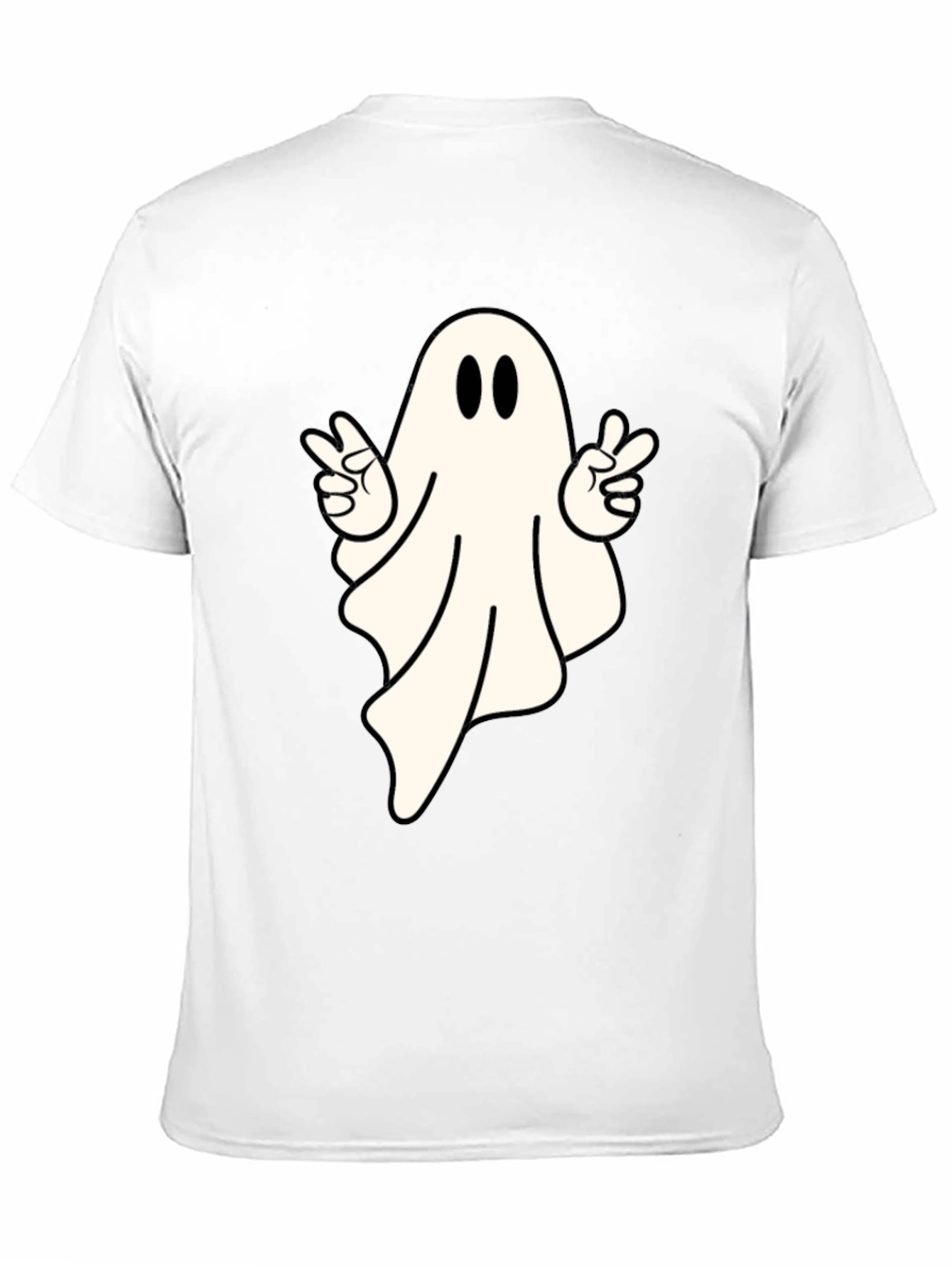 Cool Ghost Peace Sign T-Shirt - Spooky Season Apparel