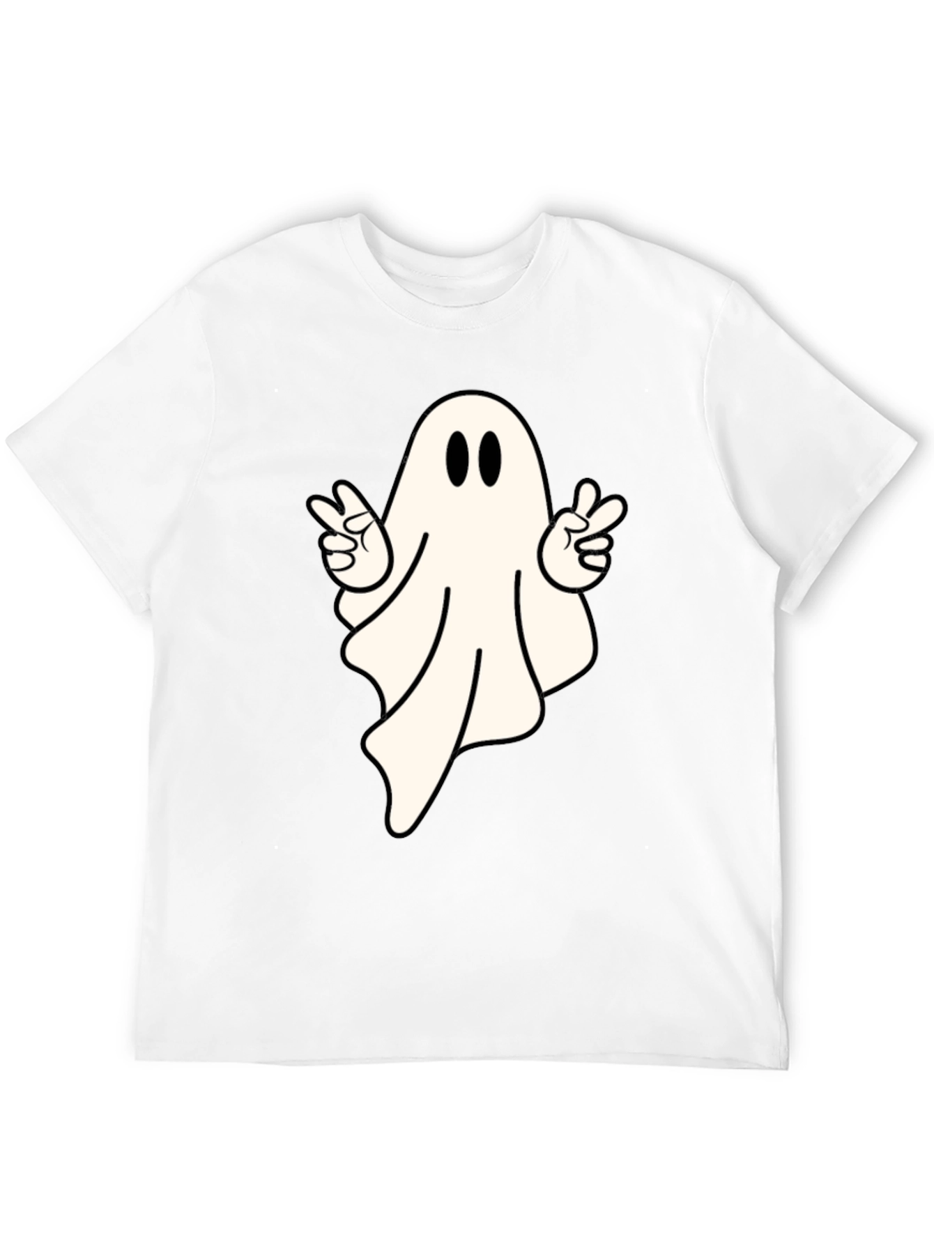 Cool Ghost Peace Sign T-Shirt - Spooky Season Apparel