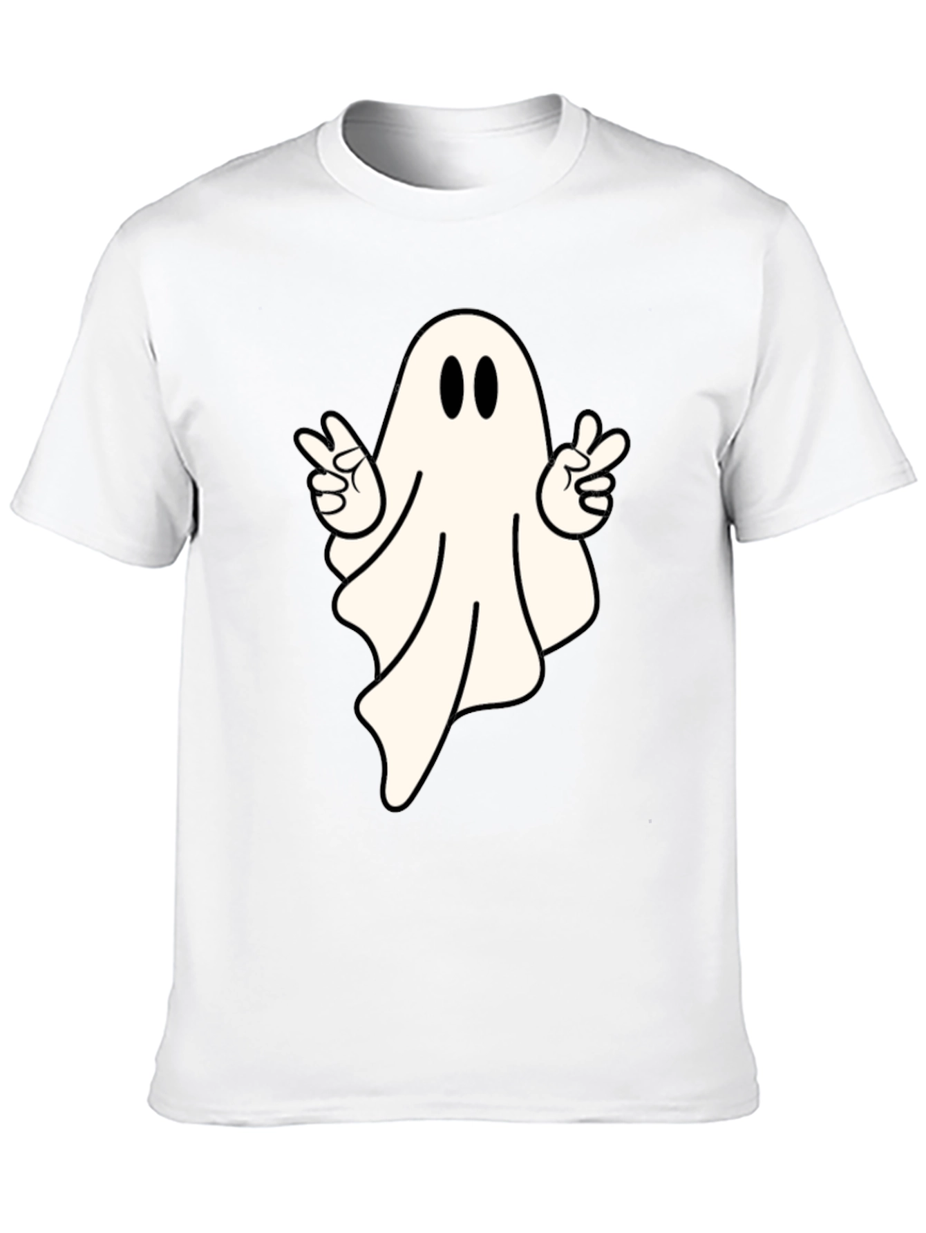 Cool Ghost Peace Sign T-Shirt - Spooky Season Apparel