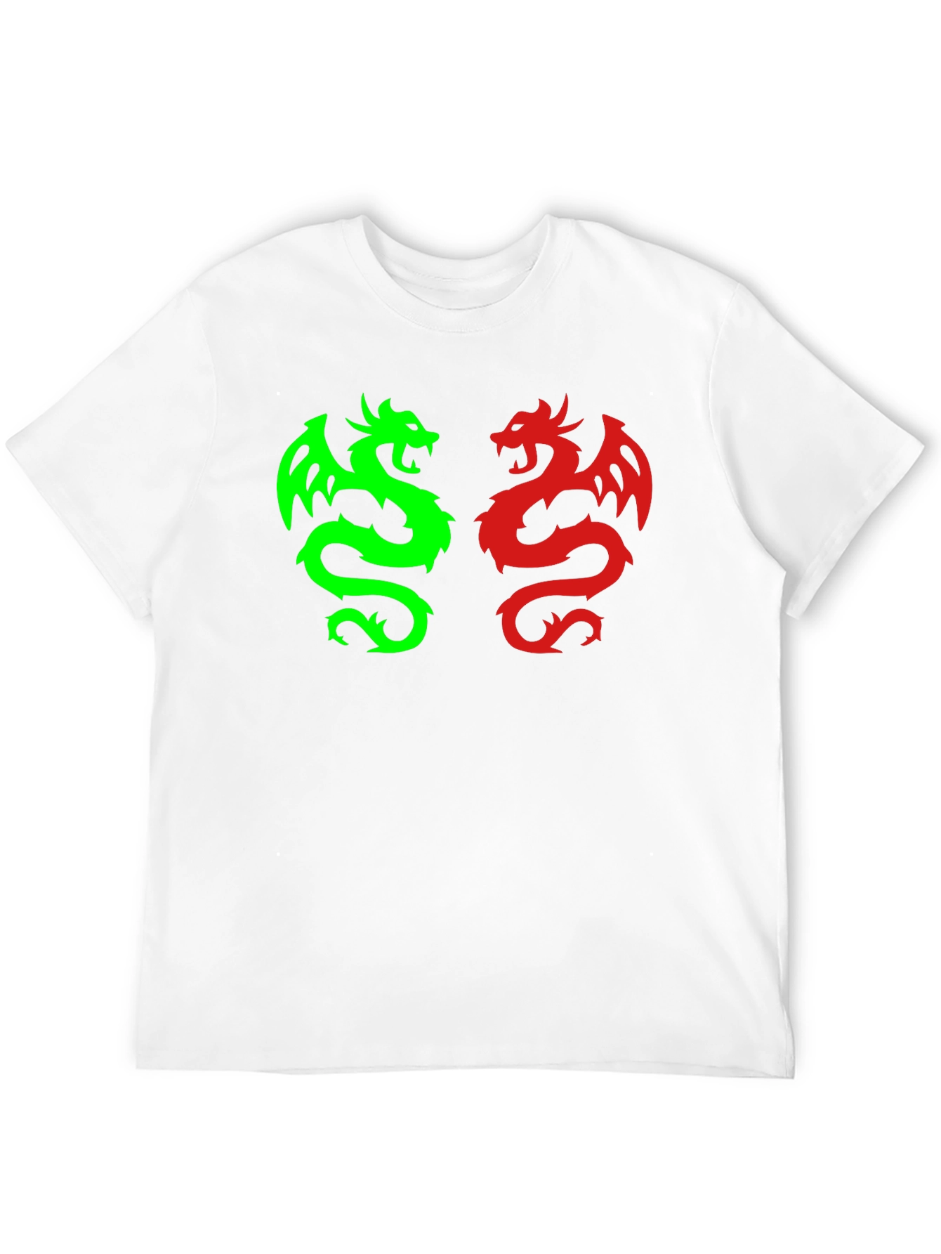 Dragon Duo Graphic Tee - Black Cotton Blend