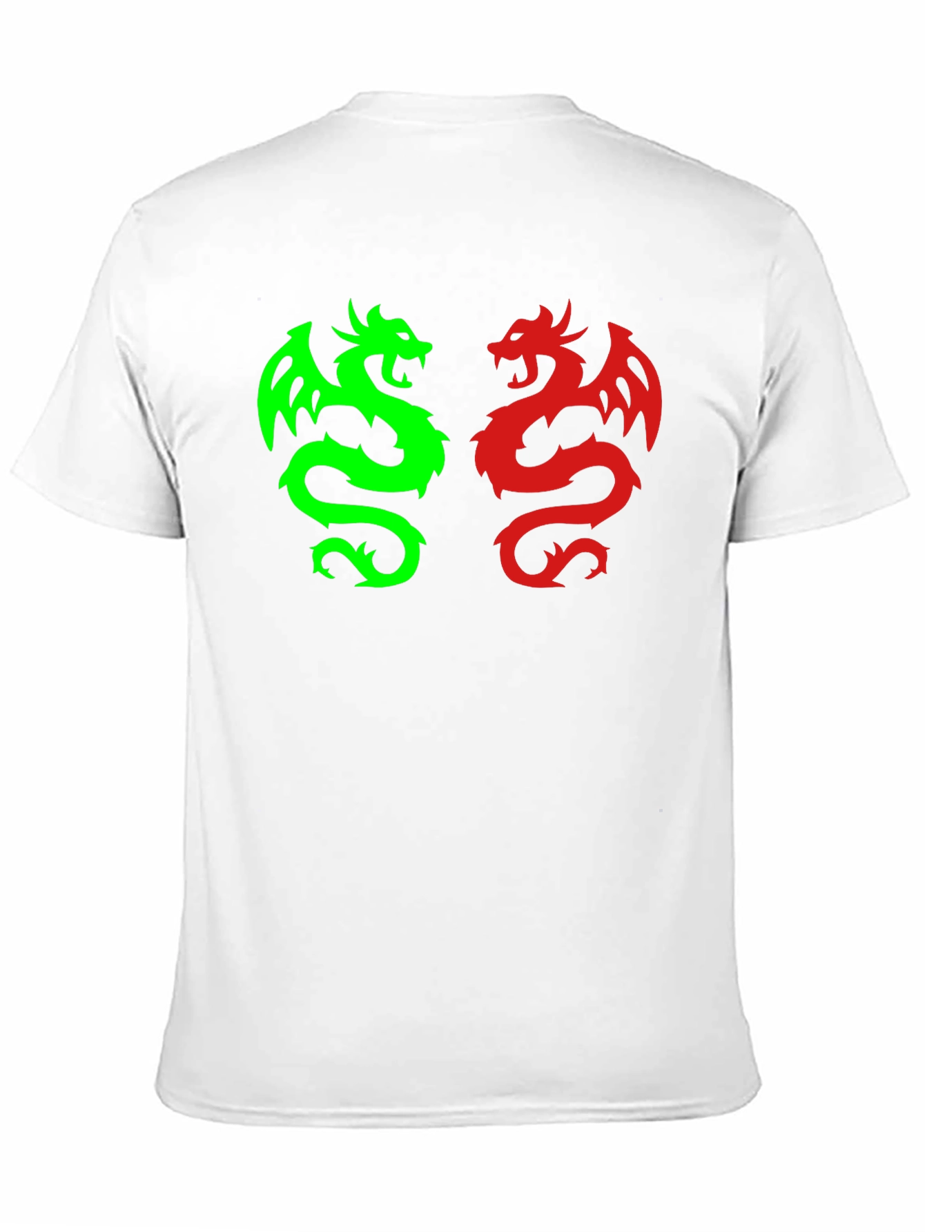 Dragon Duo Graphic Tee - Black Cotton Blend