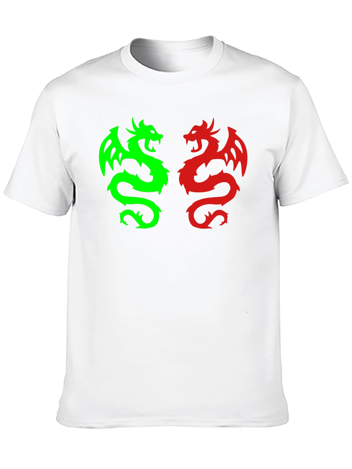 Dragon Duo Graphic Tee - Black Cotton Blend