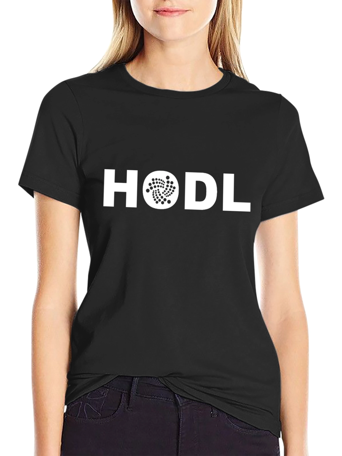 HODL IOTA Crypto T-Shirt - Black Cotton Blend