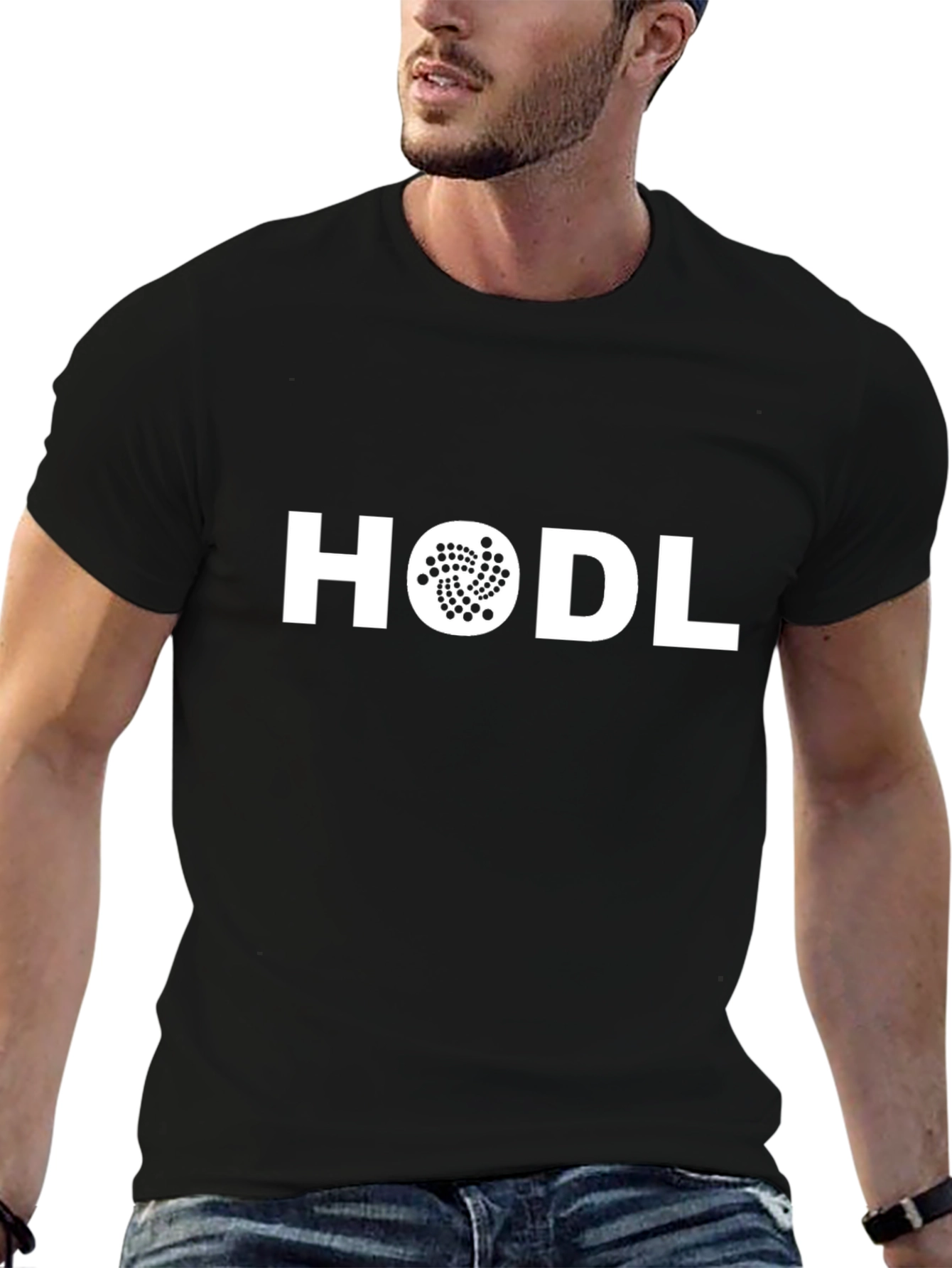 HODL IOTA Crypto T-Shirt - Black Cotton Blend