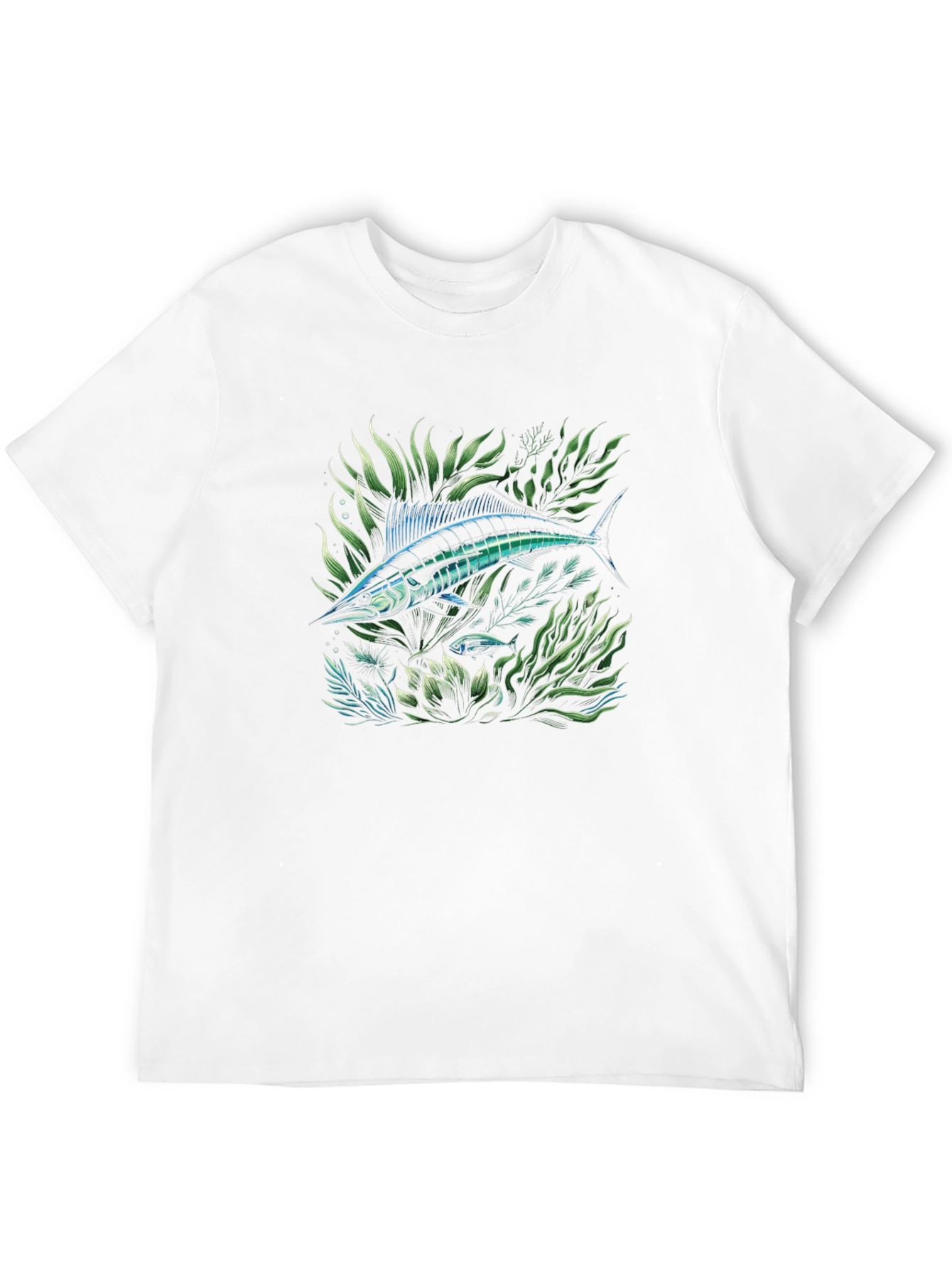 Marlin Fish Graphic Tee - Black Cotton T-Shirt