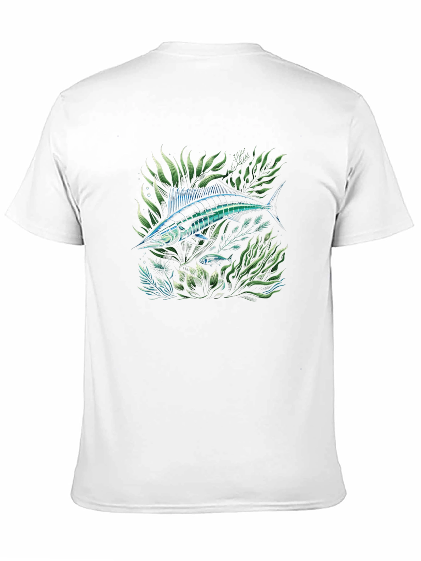 Marlin Fish Graphic Tee - Black Cotton T-Shirt