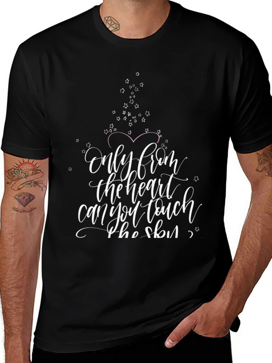 Heartfelt Words Graphic Tee - Black Cotton Blend