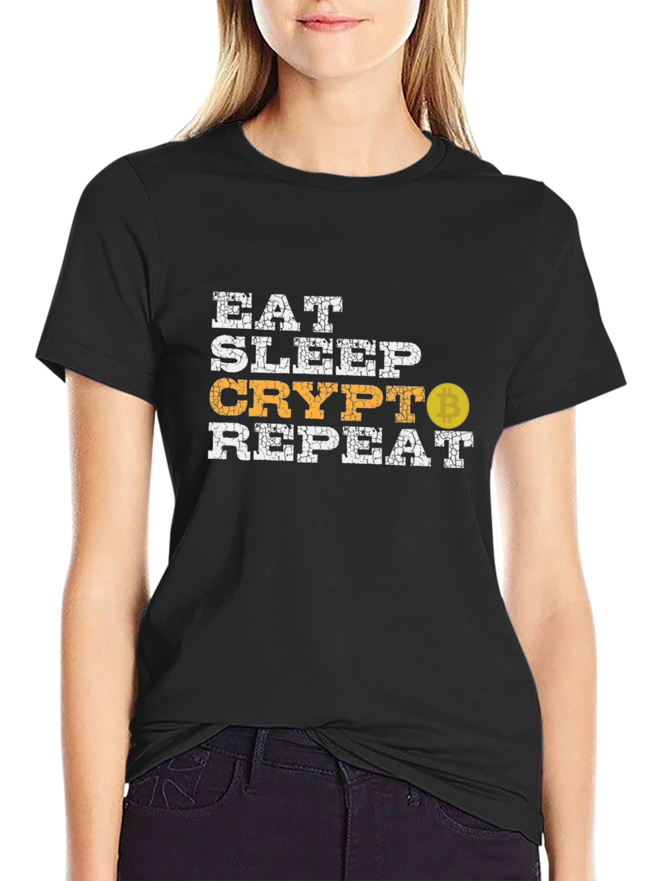 Eat Sleep Crypto Repeat Bitcoin Graphic Tee