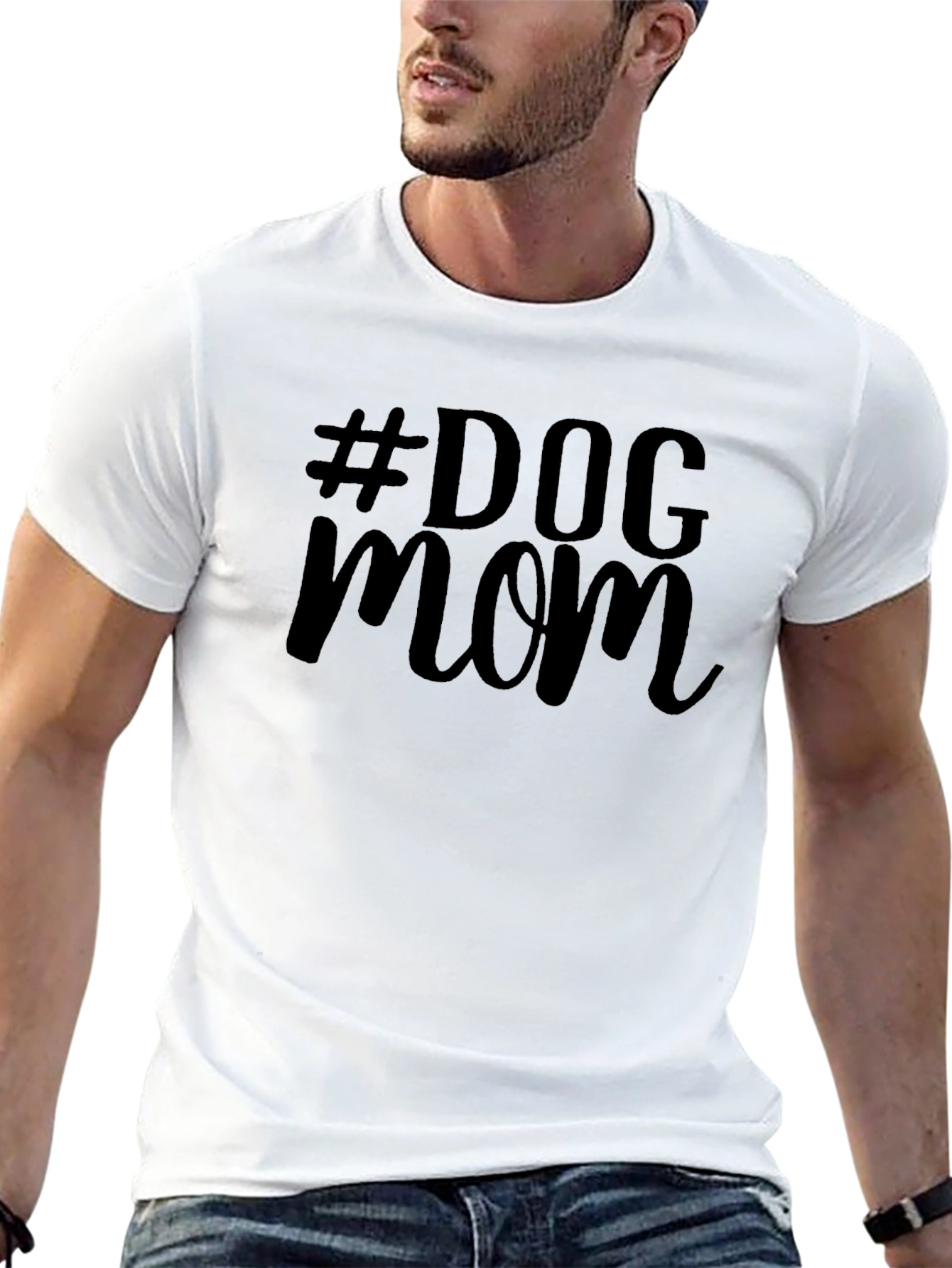 #Dog Mom Graphic Tee - Black Unisex T-Shirt