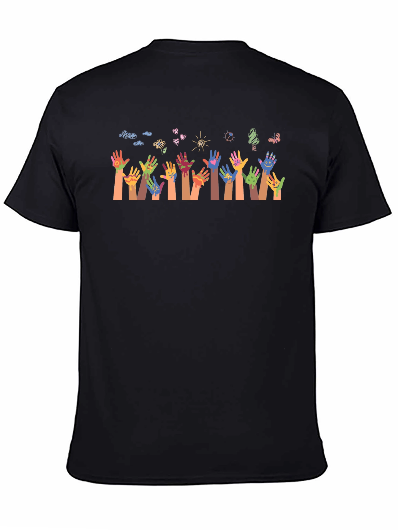 Diversity Hands Graphic T-Shirt - Black