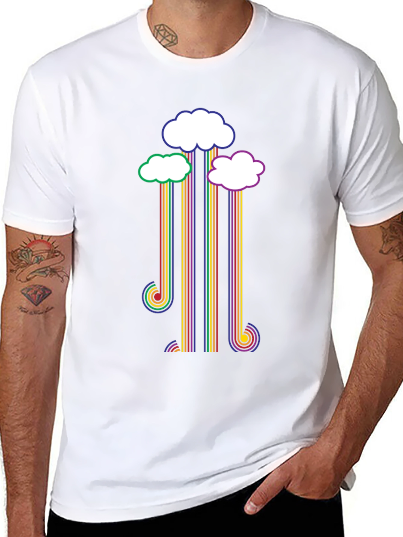 Rainbow Cloud T-Shirt - Retro Style