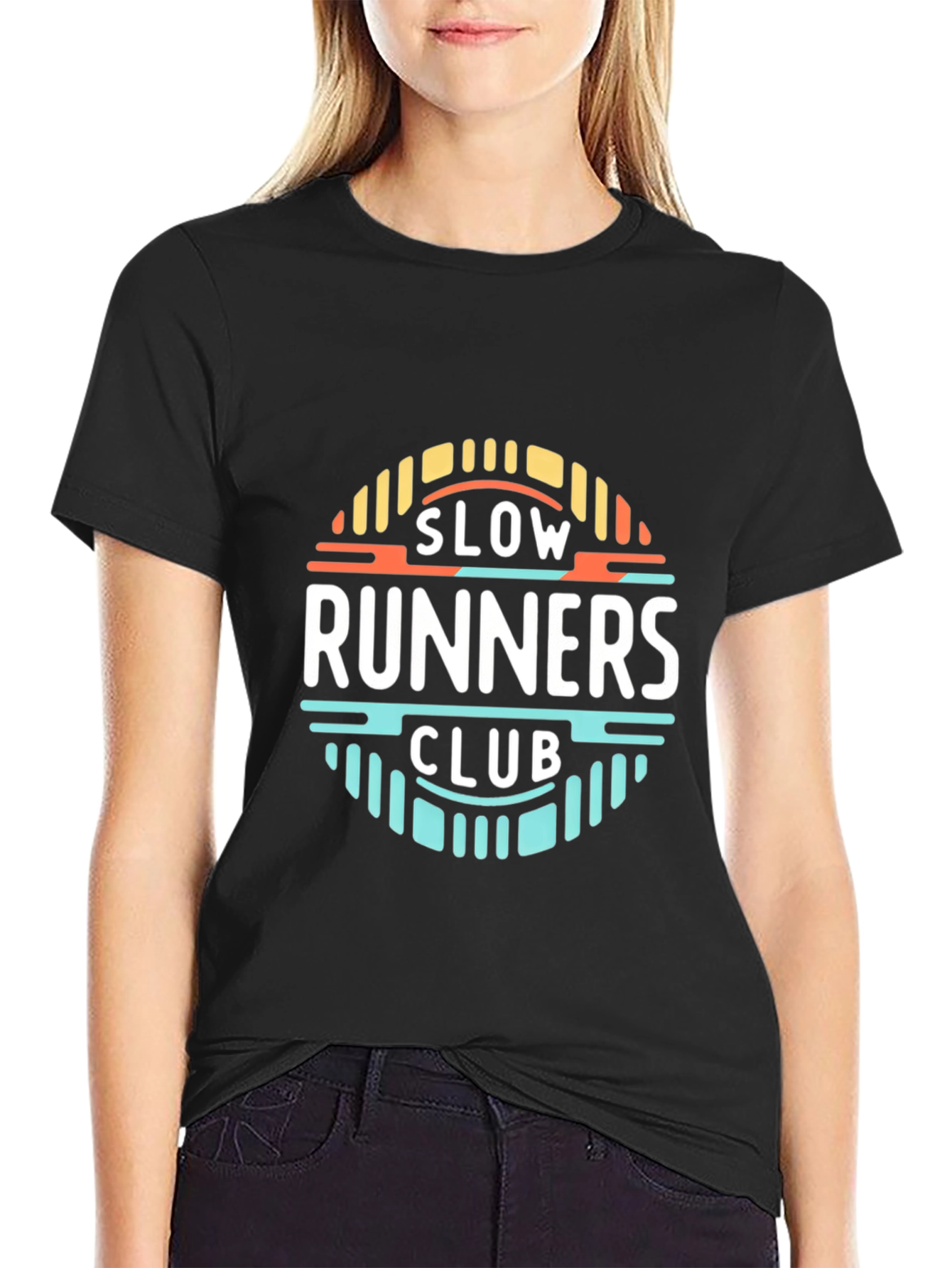 Slow Runners Club T-Shirt - Black Cotton Tee