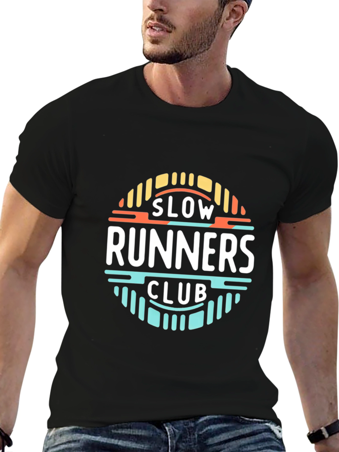 Slow Runners Club T-Shirt - Black Cotton Tee