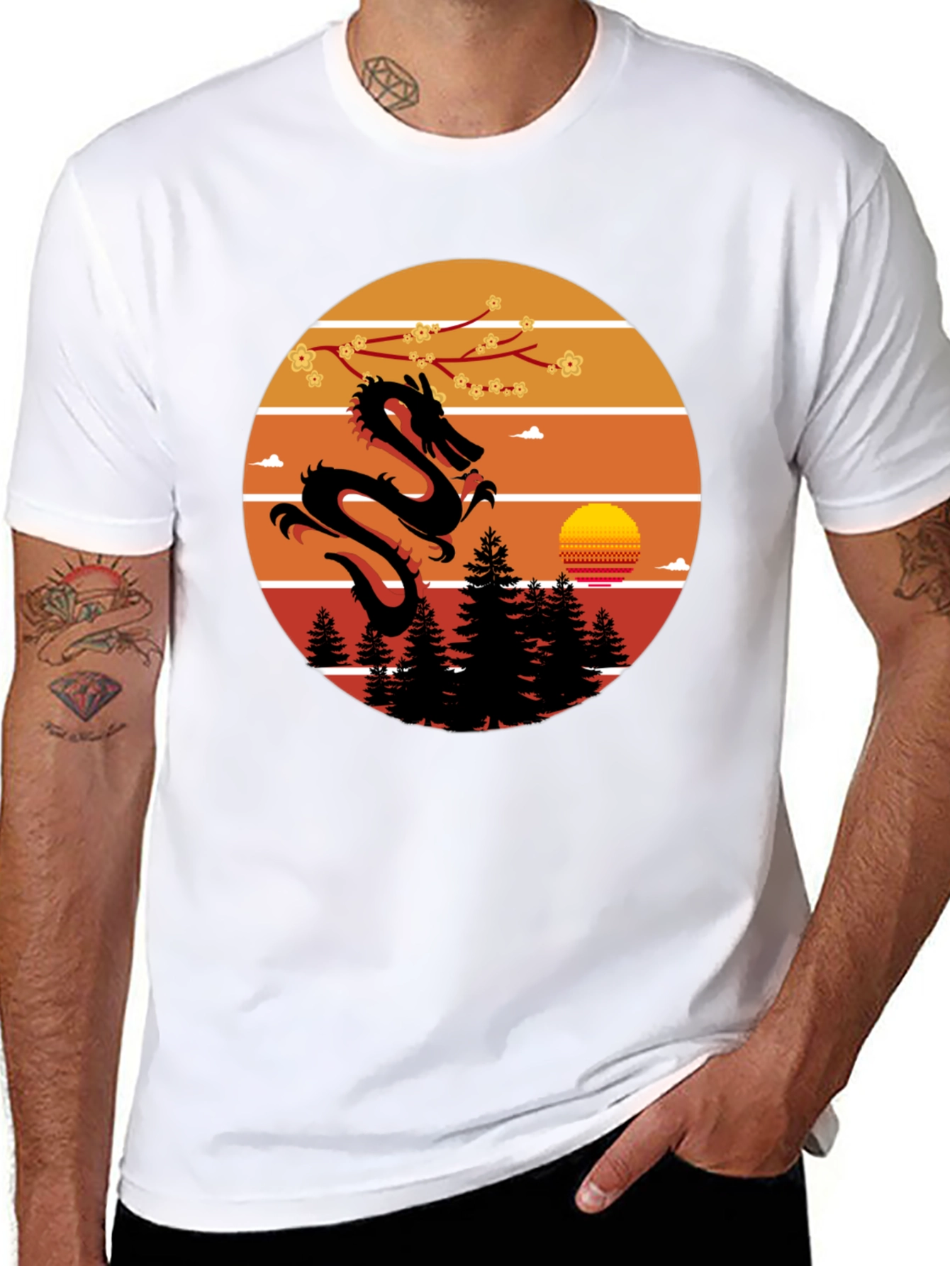 Dragon Sunset Graphic Tee