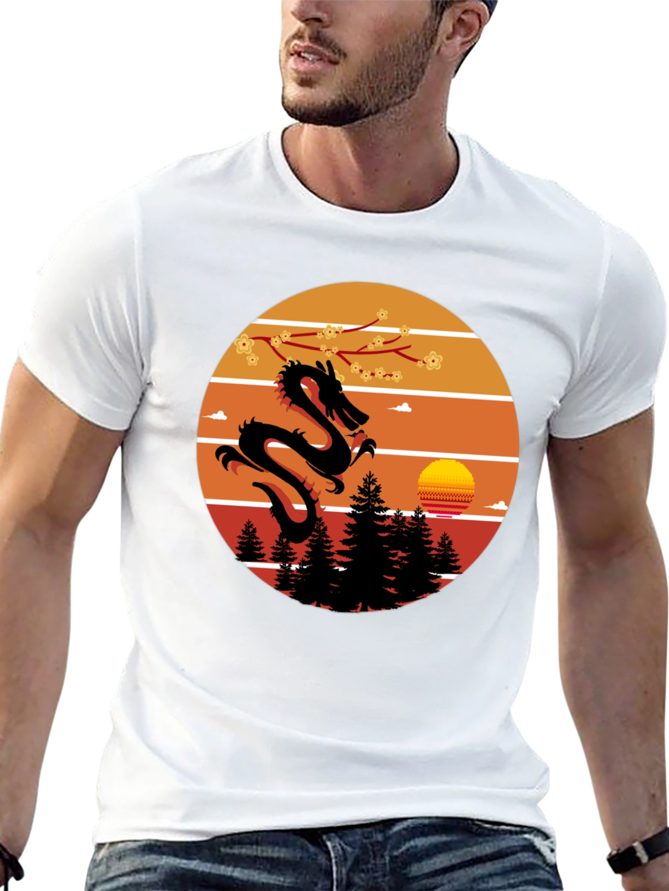 Dragon Sunset Graphic Tee