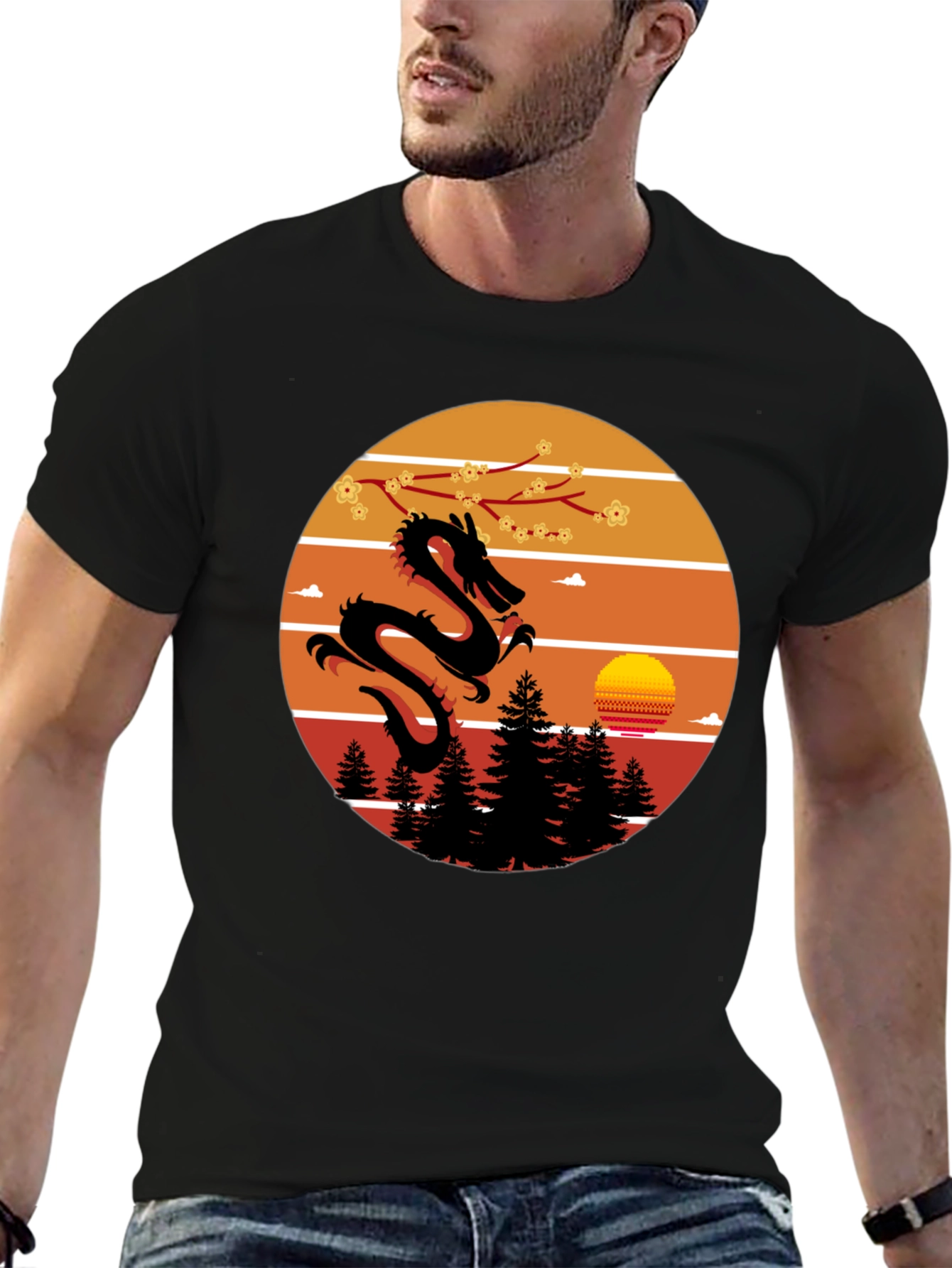 Dragon Sunset Graphic Tee