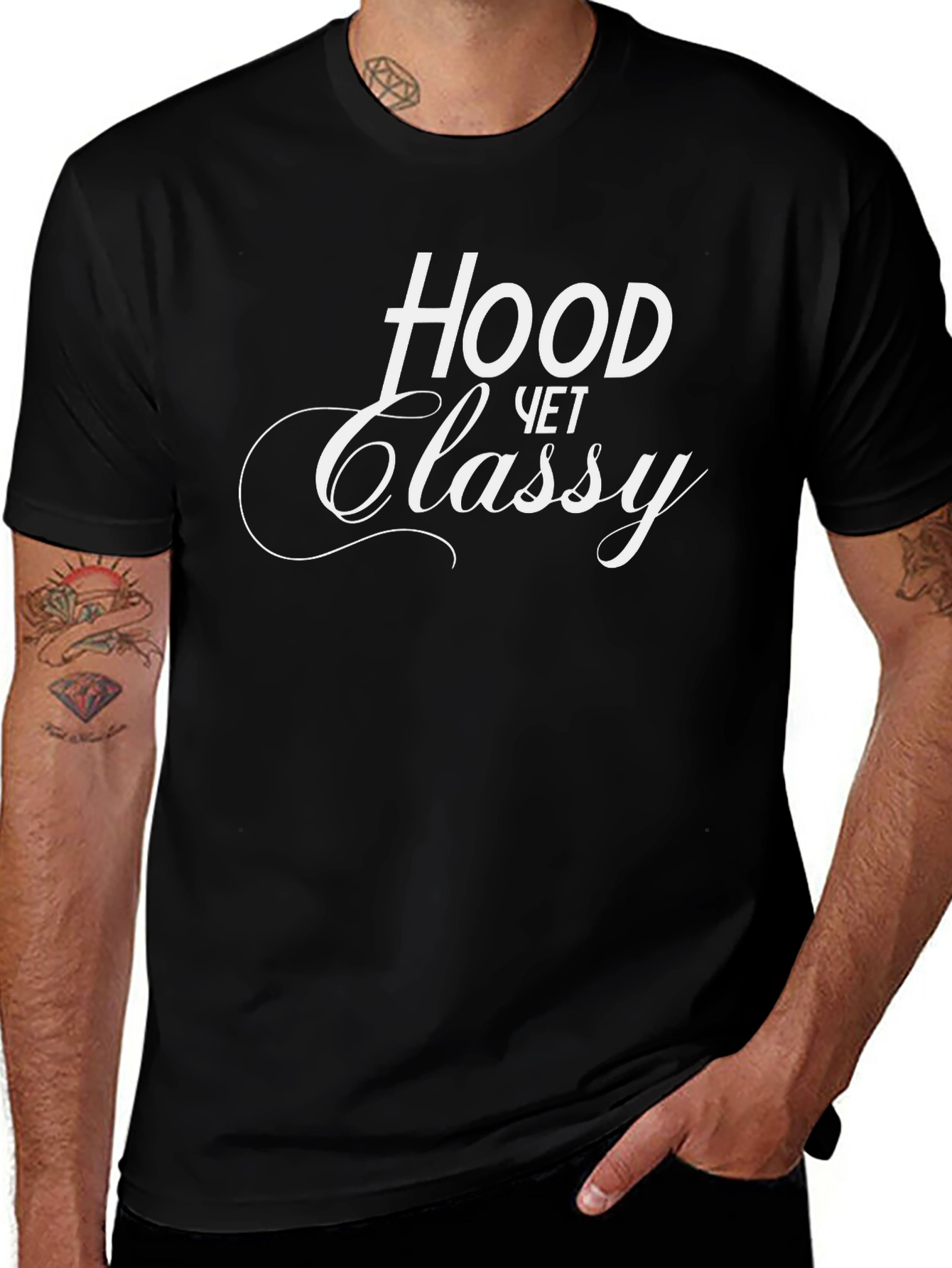 Hood Yet Classy Black T-Shirt