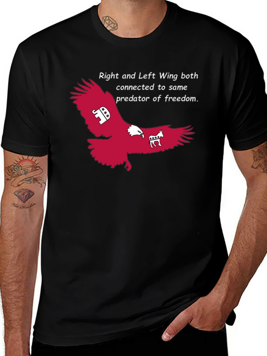 Political Statement T-Shirt: Right and Left Wing Eagle Design