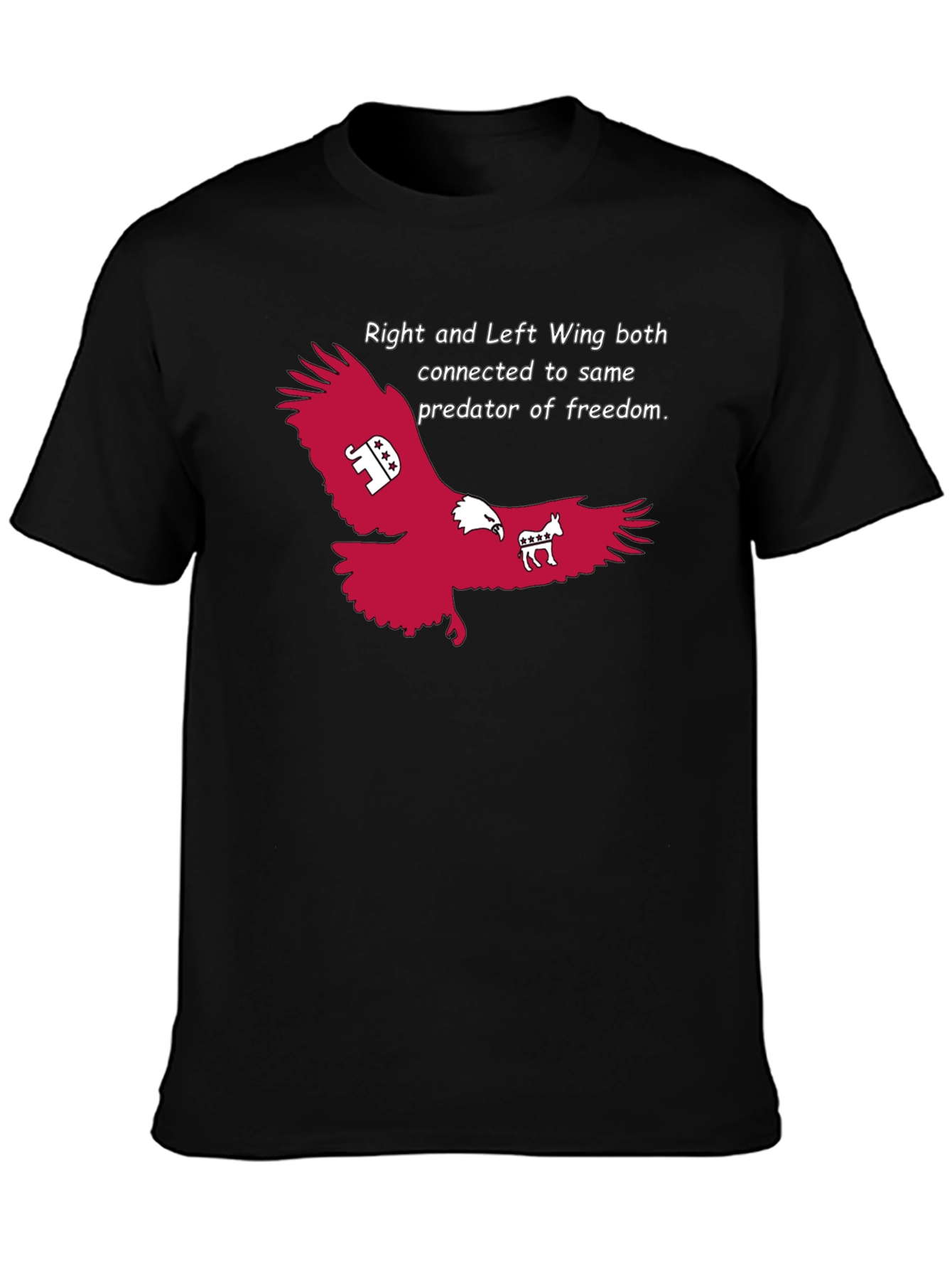 Political Statement T-Shirt: Right and Left Wing Eagle Design