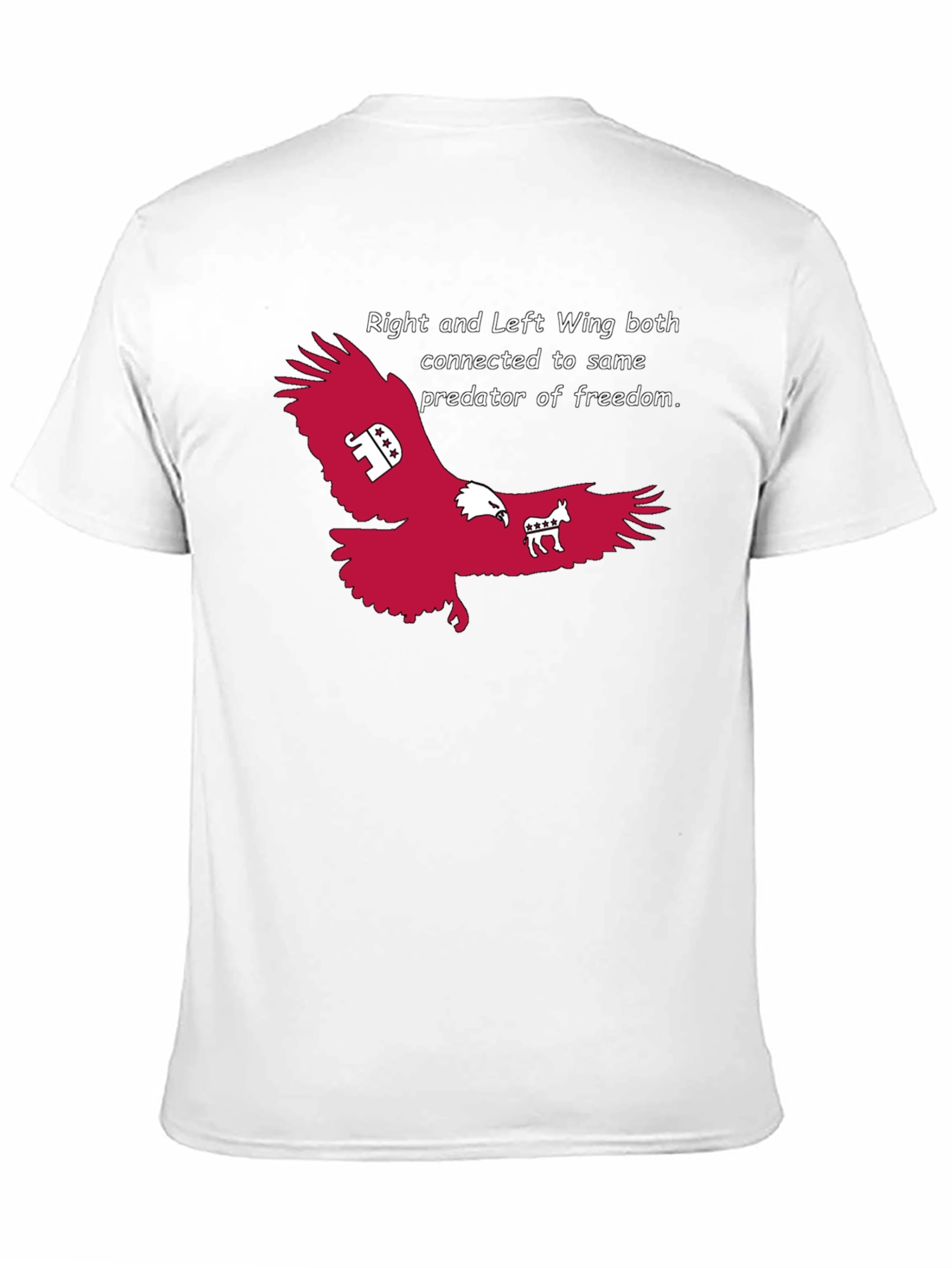 Political Statement T-Shirt: Right and Left Wing Eagle Design