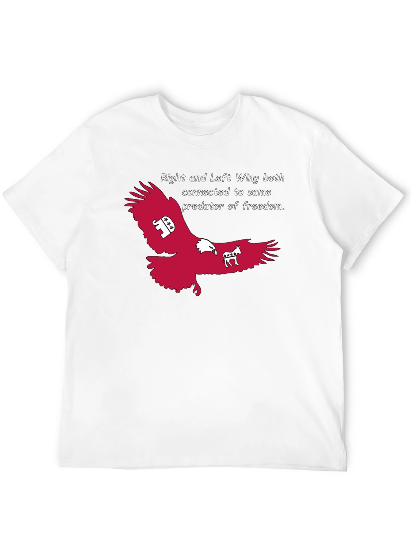 Political Statement T-Shirt: Right and Left Wing Eagle Design
