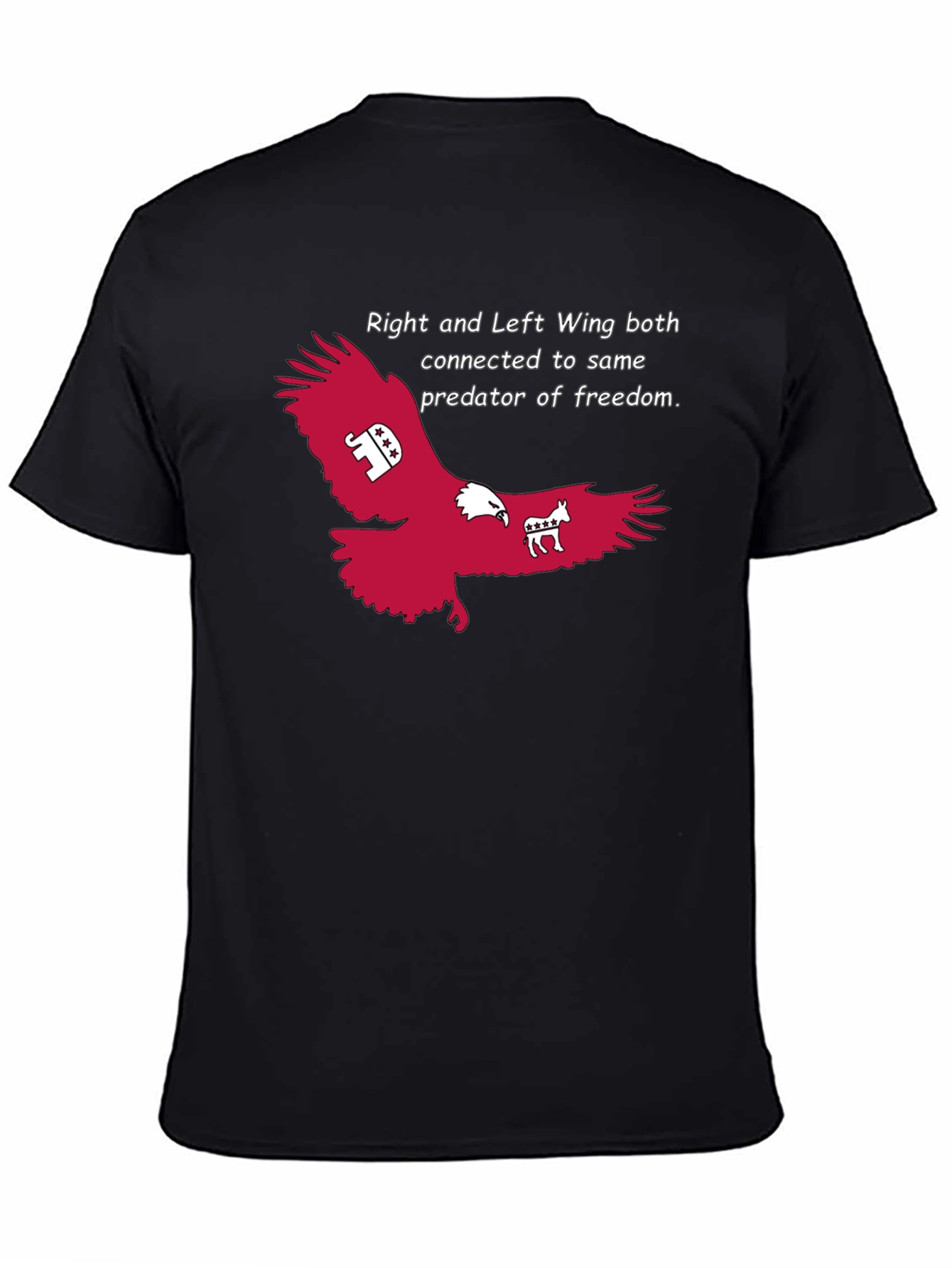 Political Statement T-Shirt: Right and Left Wing Eagle Design