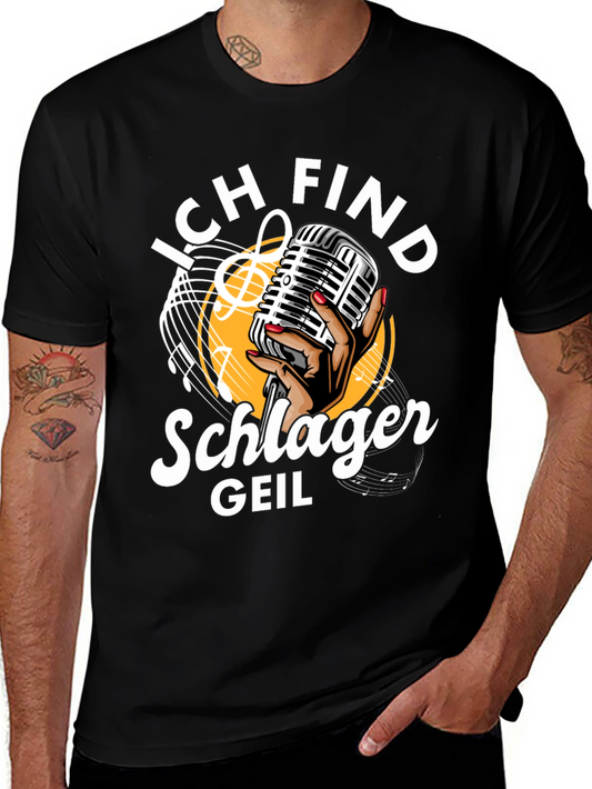 Schlager Geil T-Shirt - Retro Microphone Design